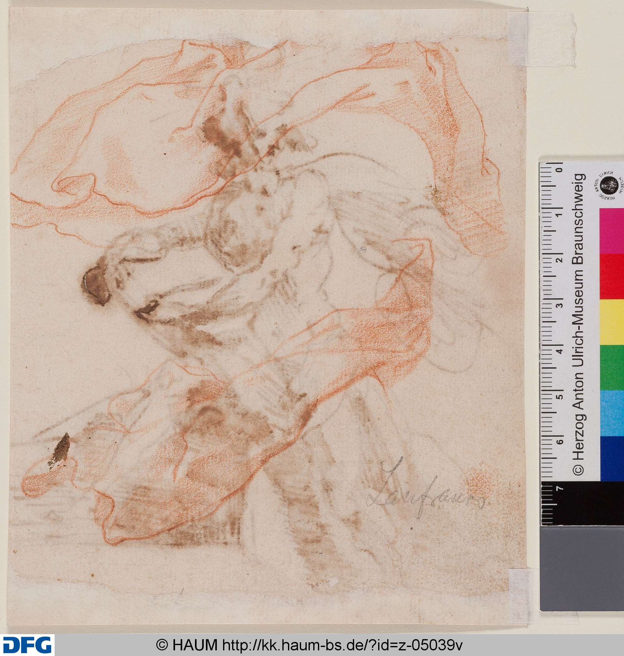 Studienzeichnung von Gewändern, Giovanni Lanfranco, 17th century