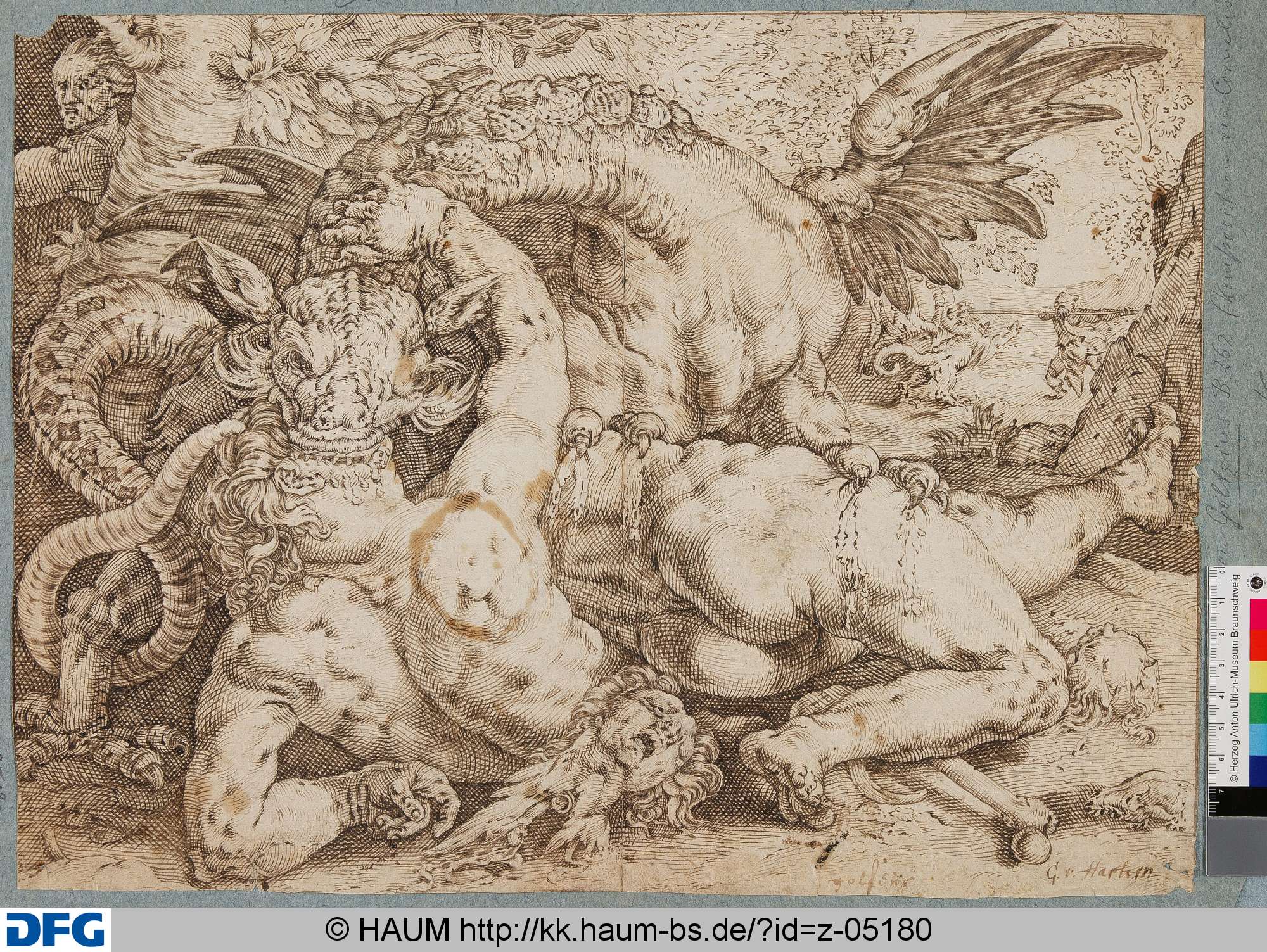 Die Gefährten des Cadmus werden vom Drachen verschlungen, Cornelius de Harlem