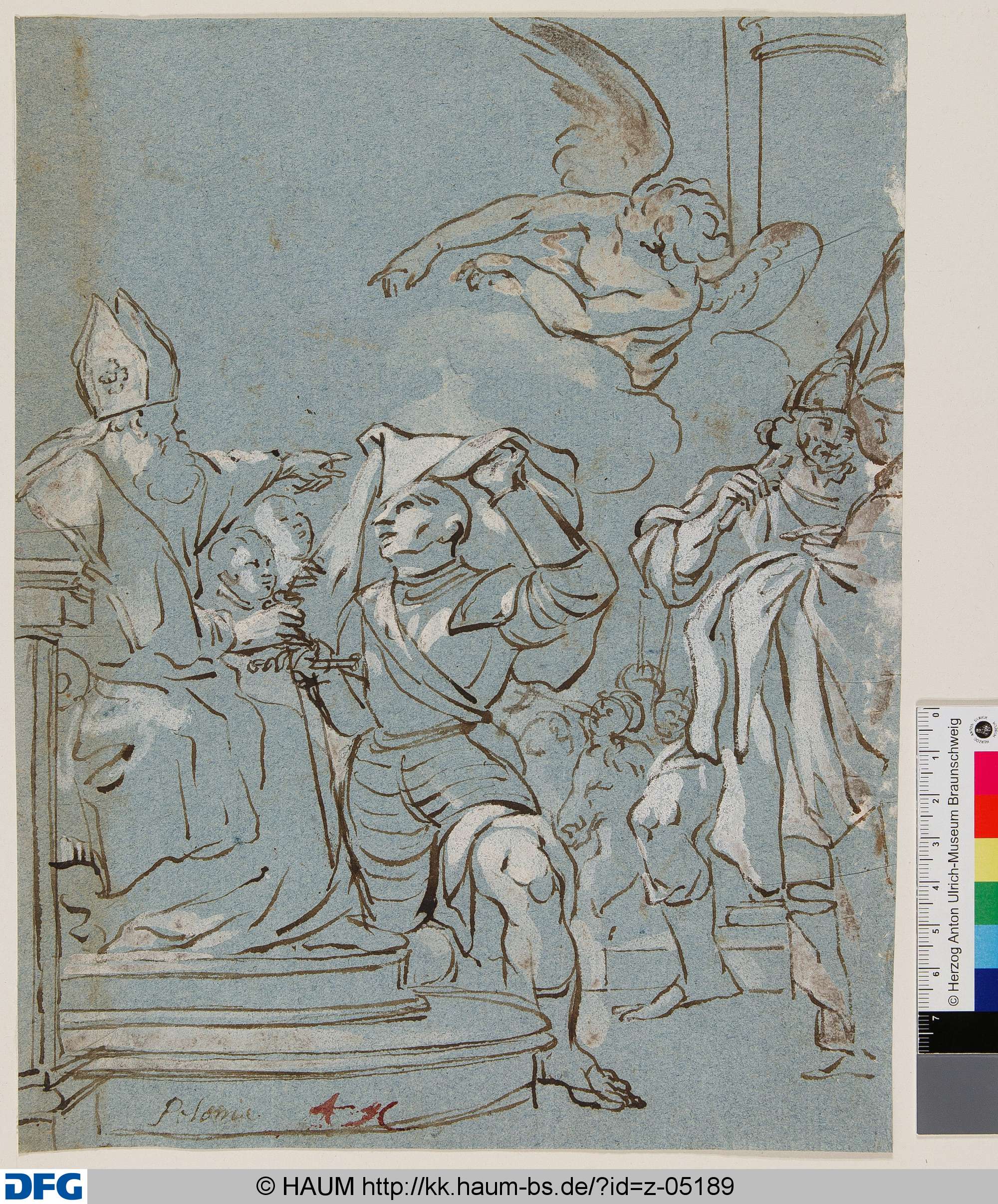 Der heilige Milhahn von Aquitanien erhält vom heiligen Bernhard von Anian das Ordenskleid, Guercino