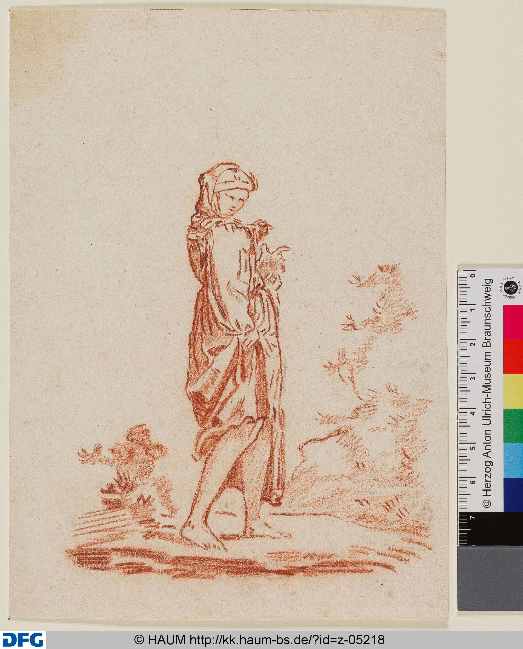 Weibliche Figur, in Landschaft, Salvator Rosa