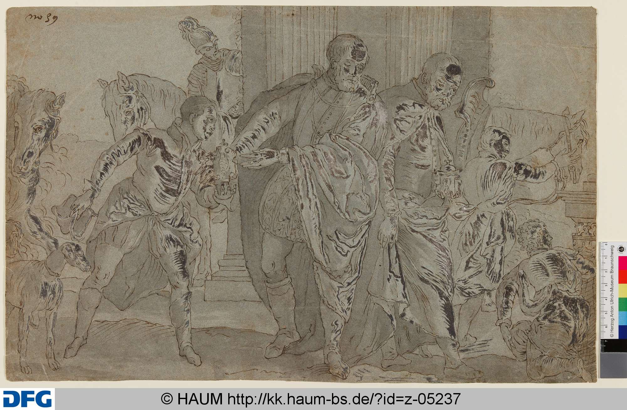 Ein schwarzer Junge überreicht einem Mann ein Gefäß, Paolo Veronese