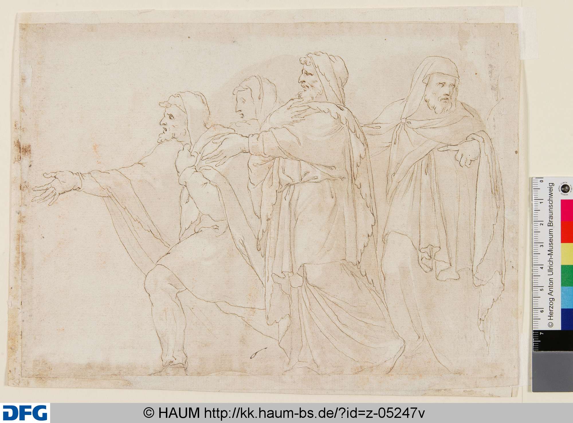 Männliche Figurengruppe, nach links, Polidoro da Caravaggio