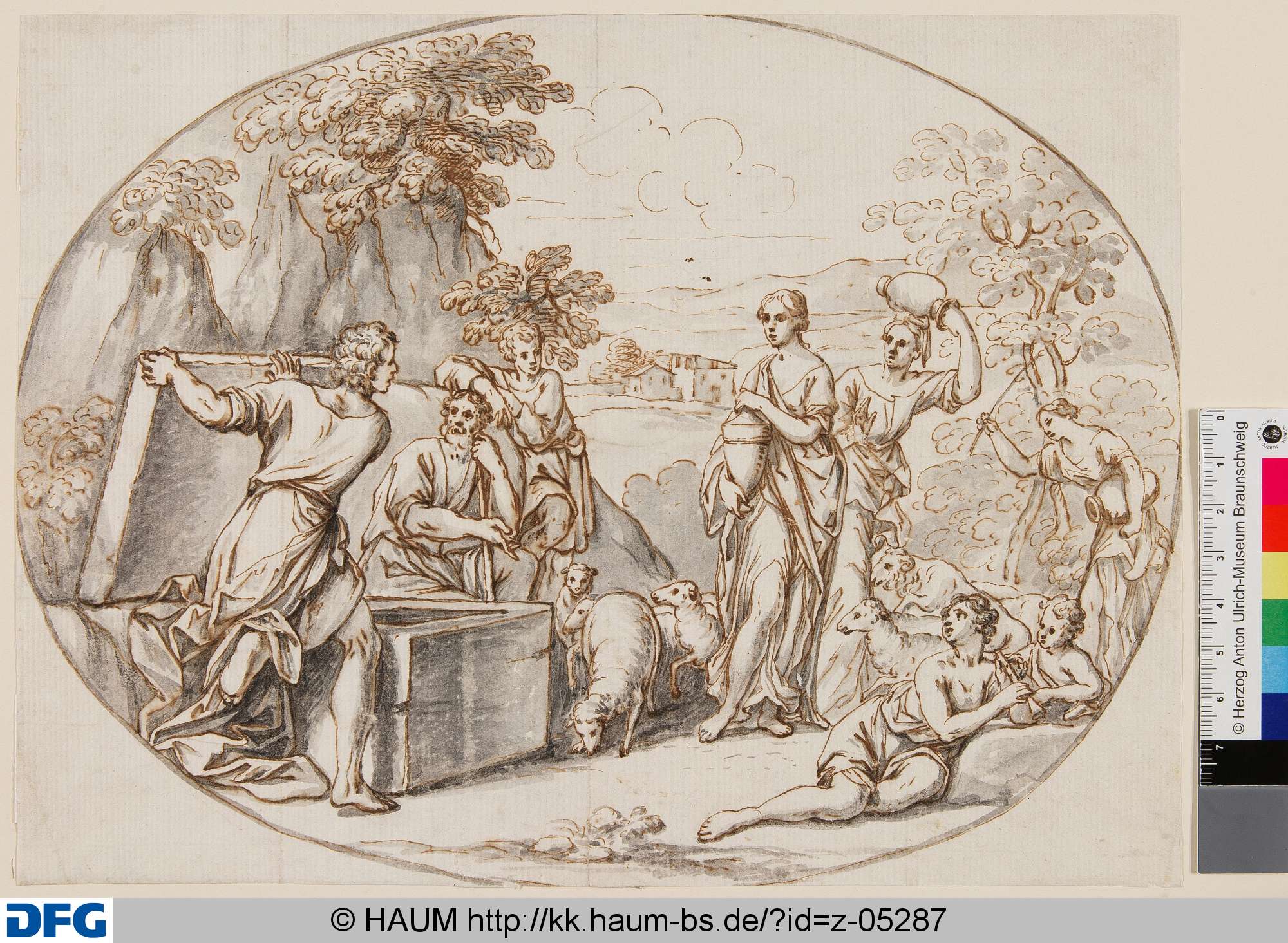 Hirtinnen und Hirten am Brunnen, Nicolas Poussin, 1614–1665