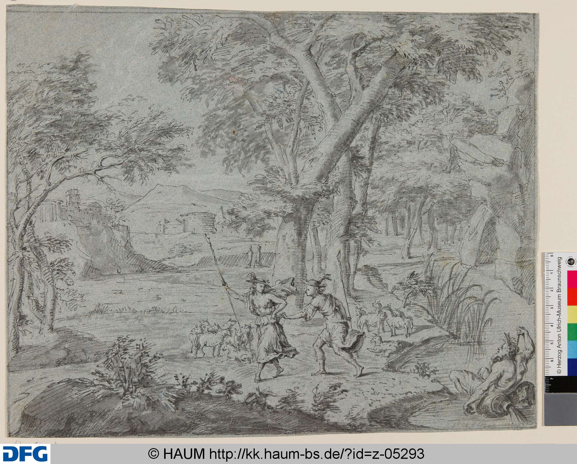Heroische Landschaft mit Schäferpaar, 18th century