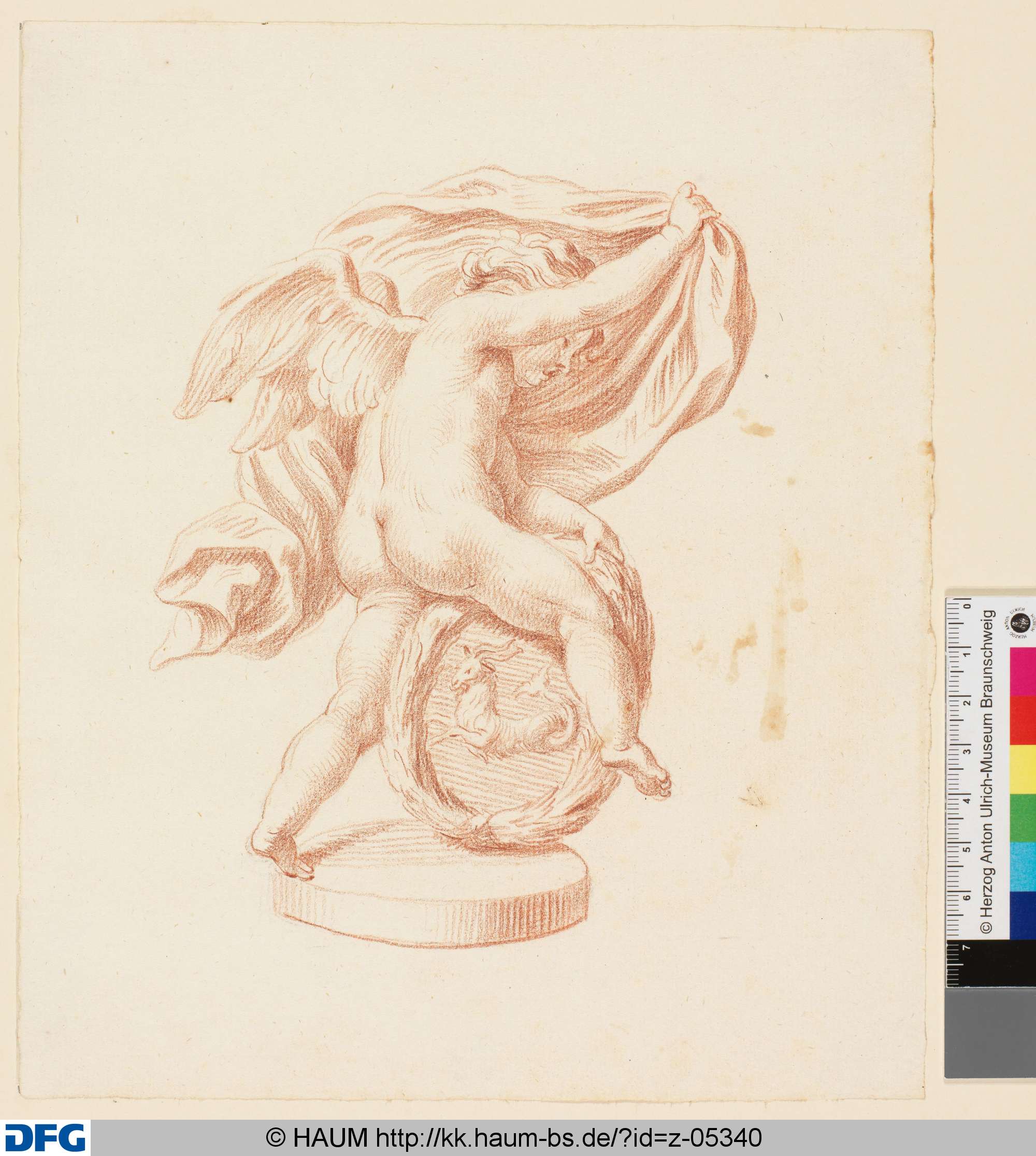 Engel mit Figur des Steinbock im Kranze, Philipp Wilhelm Oeding, 18th century