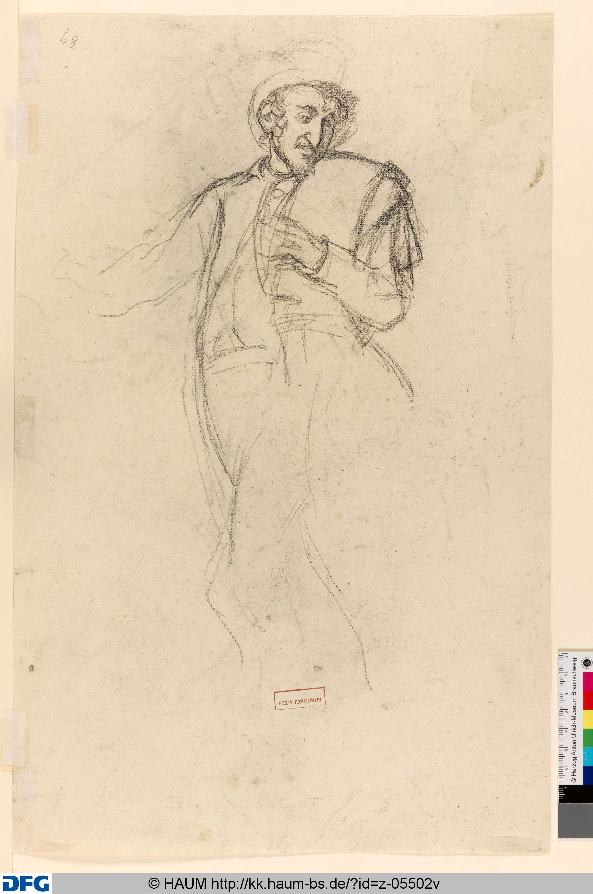 Studie zu einem Mann, Rudolph Friedrich August Henneberg, 1850–1875
