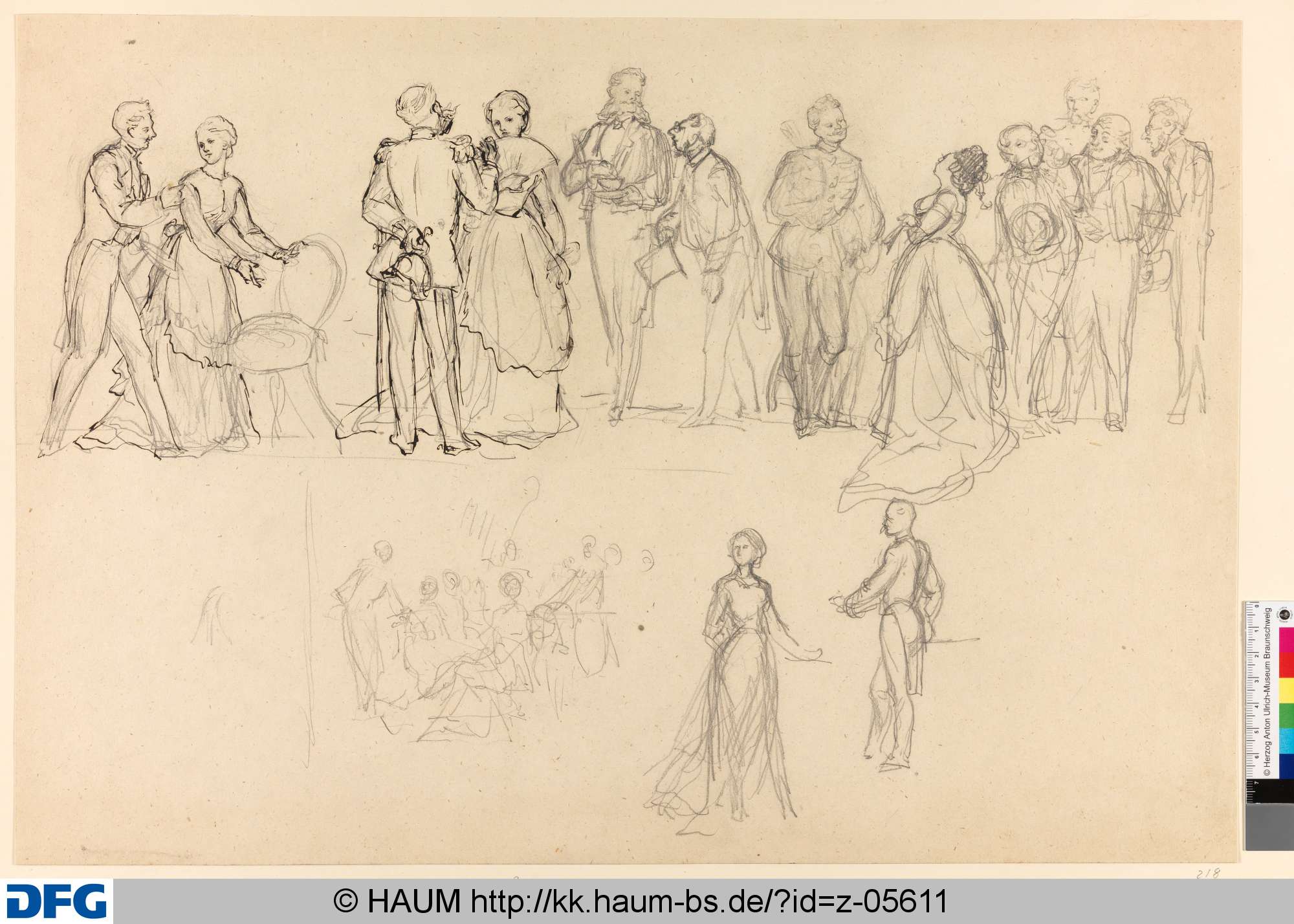 Abendgesellschaft, Rudolph Friedrich August Henneberg, 1850–1875