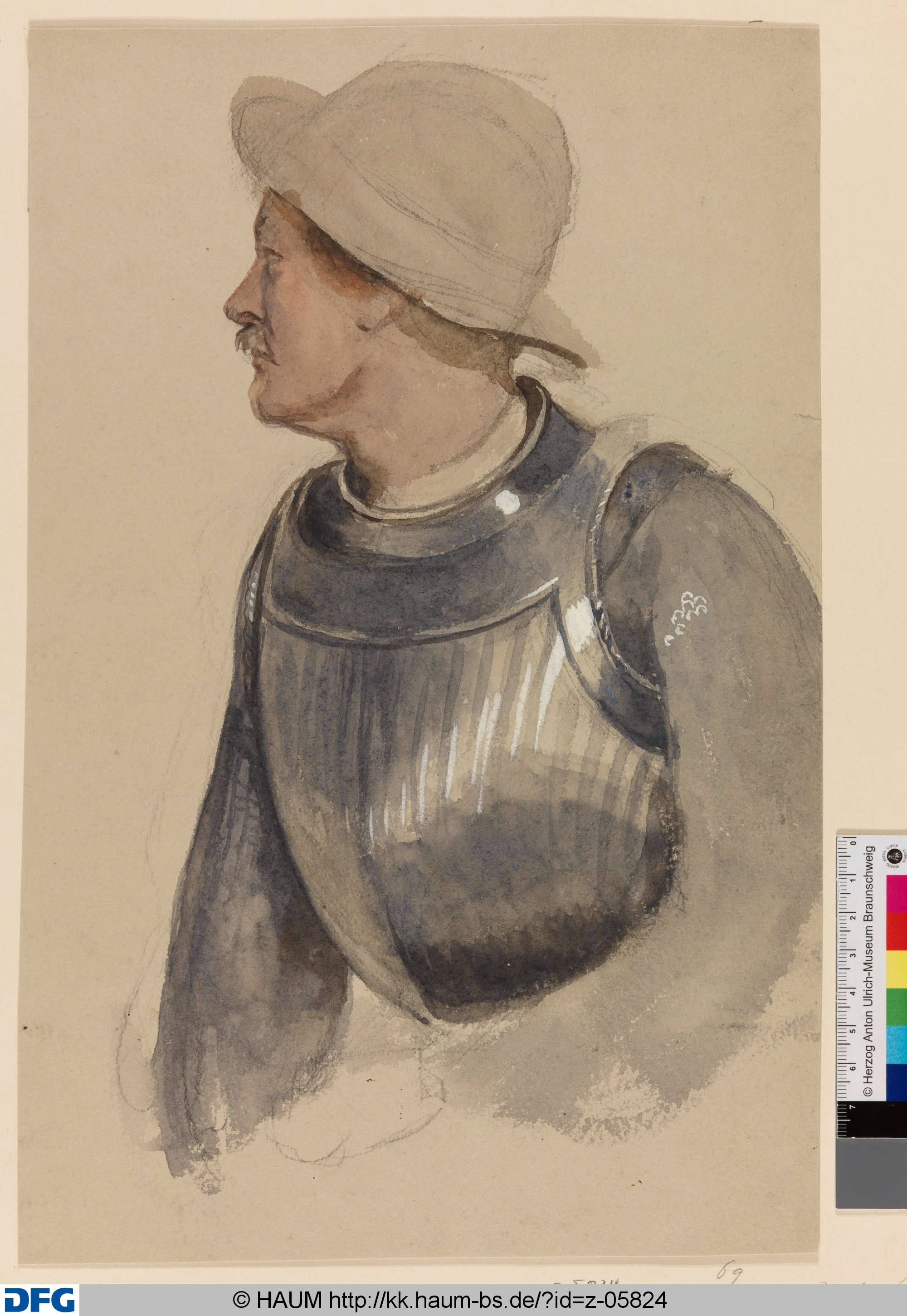 Studie einer Ritterrüstung, Rudolph Friedrich August Henneberg, 1871–1873