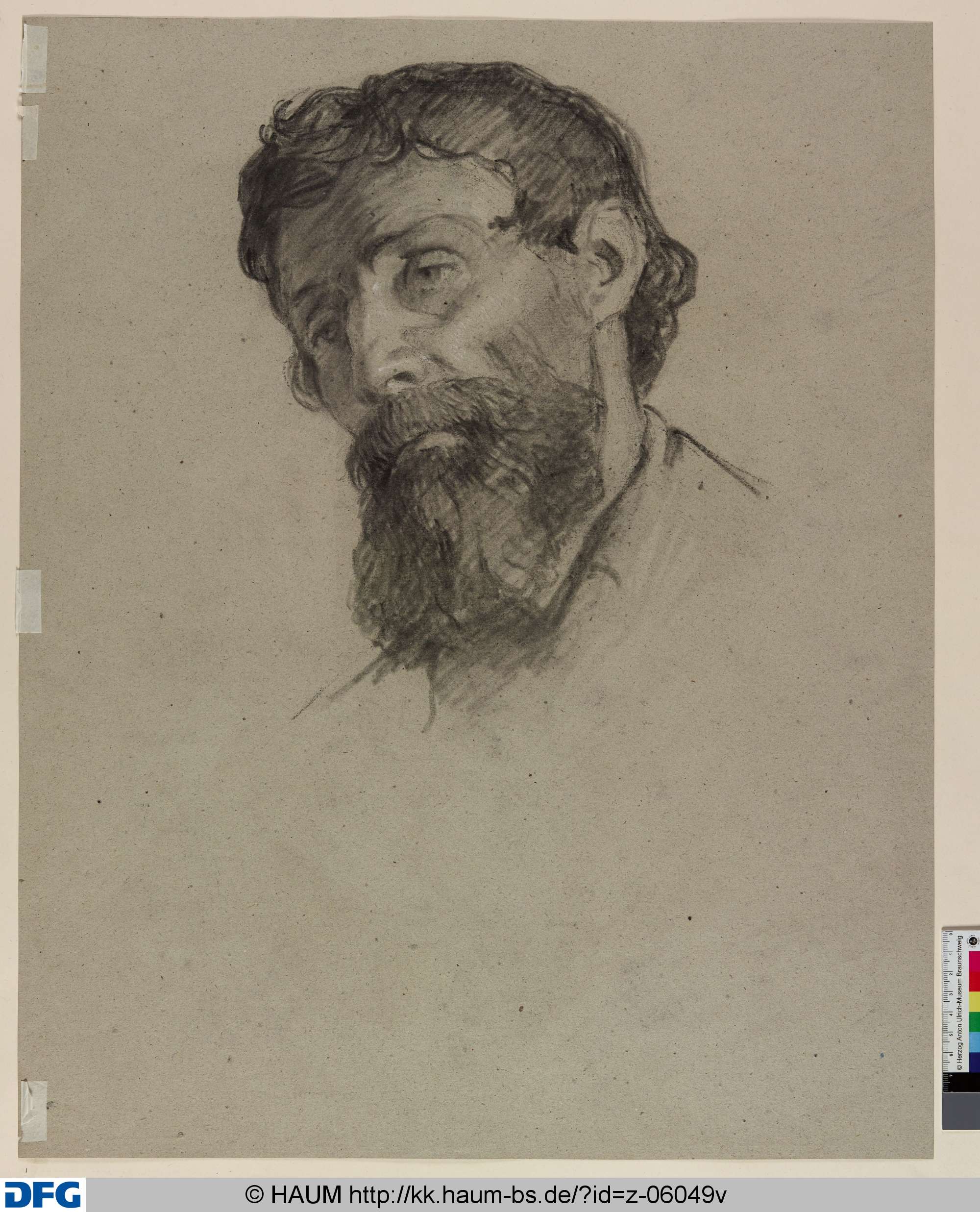 Studie eines Männerkopfes, Rudolph Friedrich August Henneberg, 1850–1875