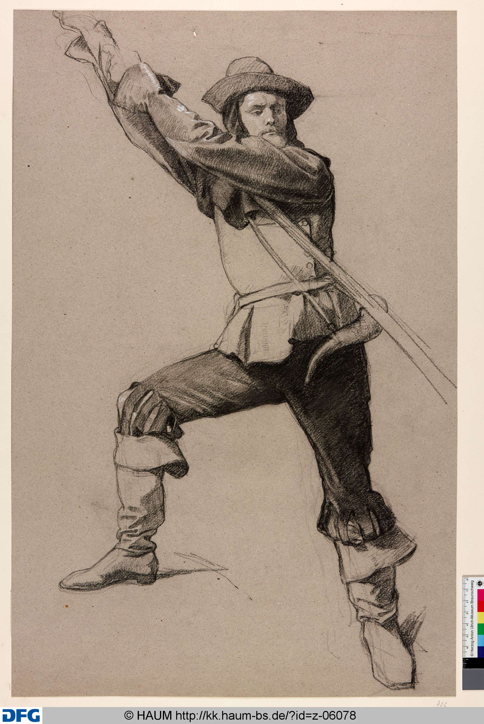 Studie eines Mannes, Rudolph Friedrich August Henneberg, 1850–1875