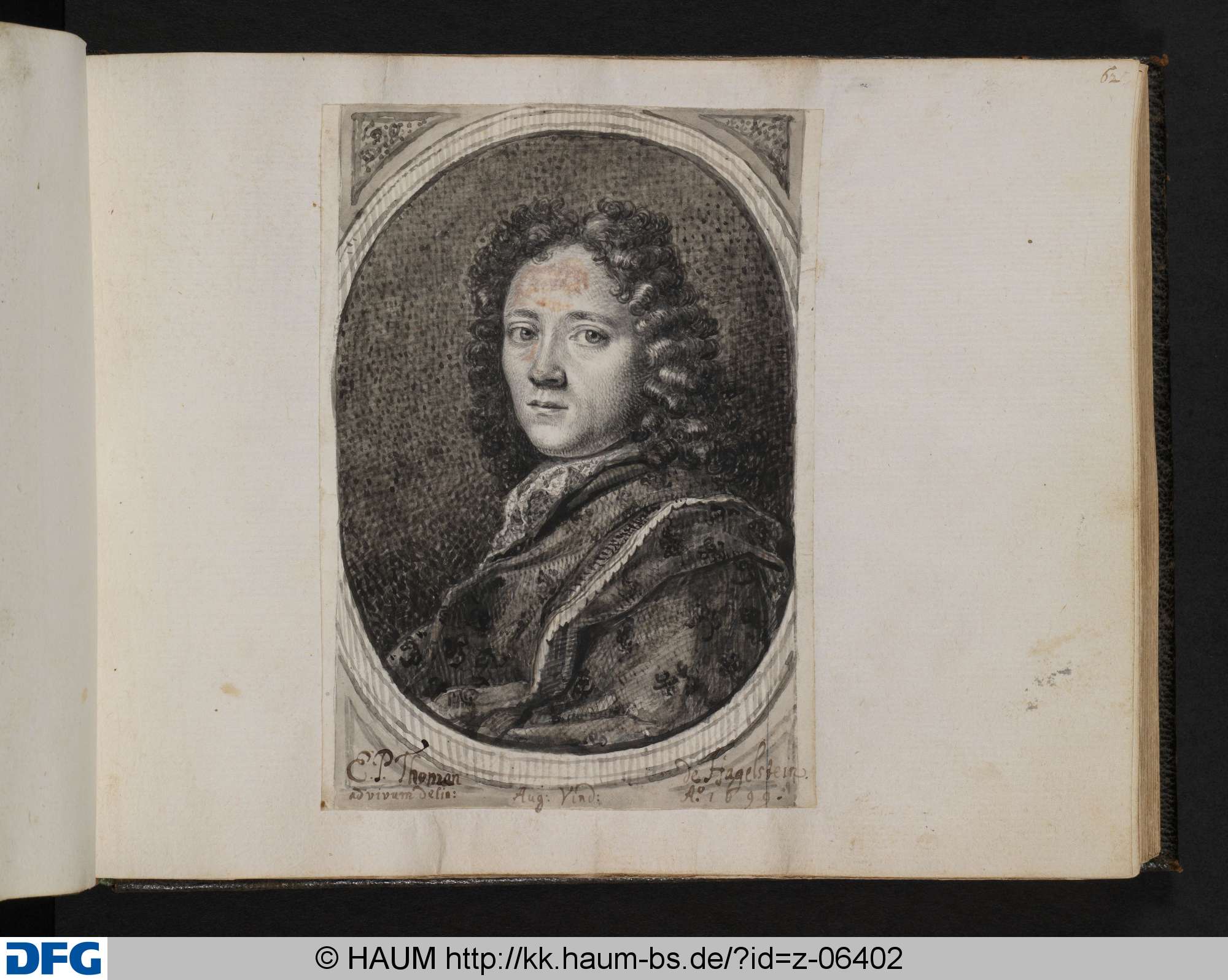 [Bildnis eines Mannes], Ernst Philipp Thoman von Hagelstein, 1699