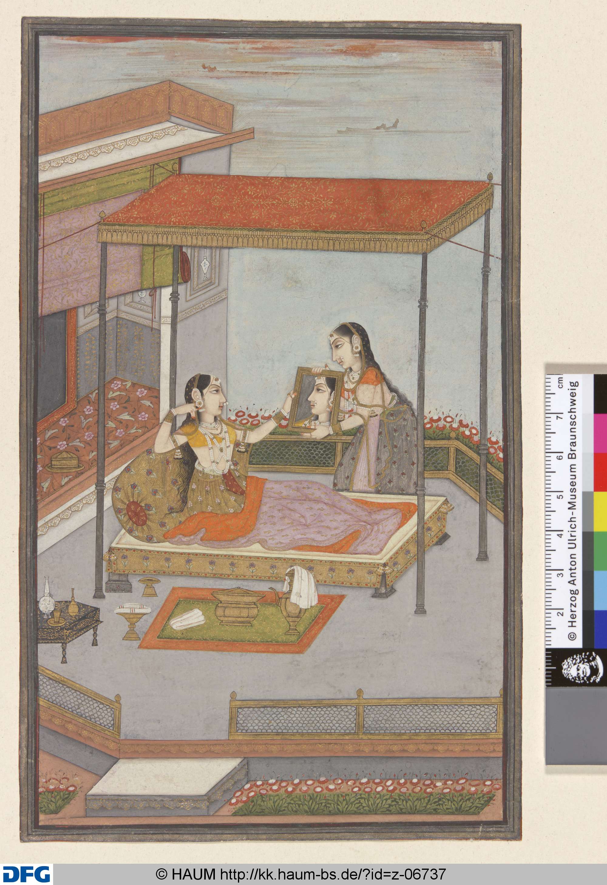 [Vilaval Ragini (Dame blickt in einen Spiegel)], 18th century