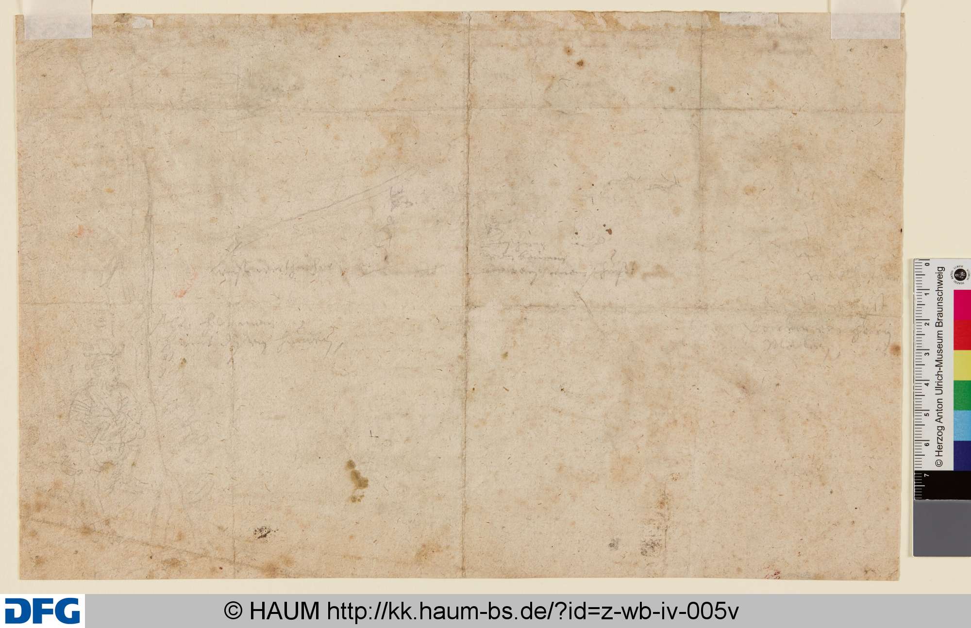 Landschaftsskizze(?), links ein Baum und ein Mann mit Hut, 1588