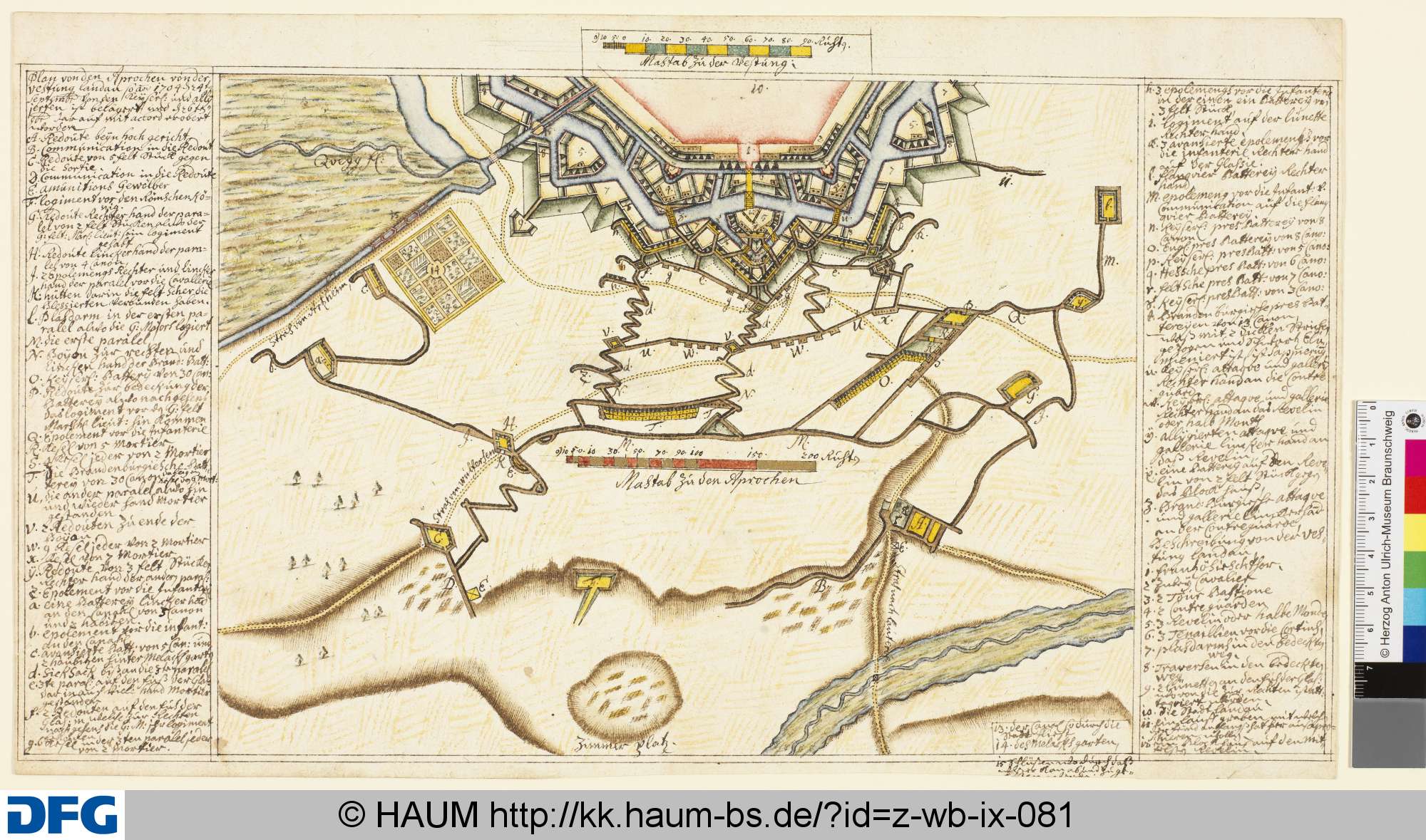 Plan der Festung Landau, 1704