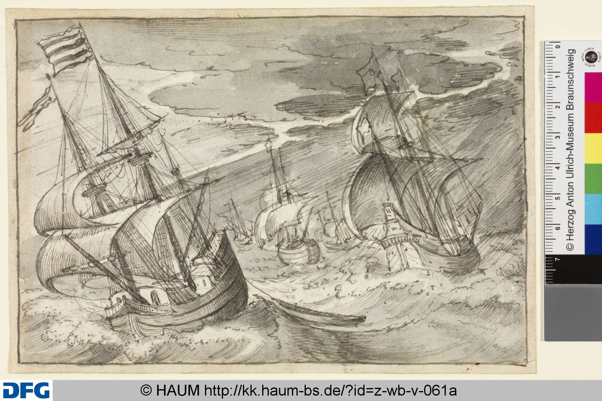 Schiffe im Sturm, Wenceslaus Hollar, 1627–1677