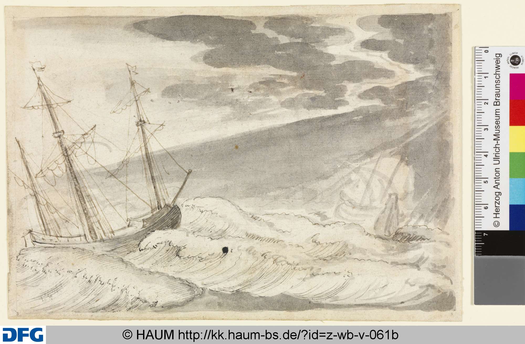 Schiffe im Sturm, Wenceslaus Hollar, 1627–1677