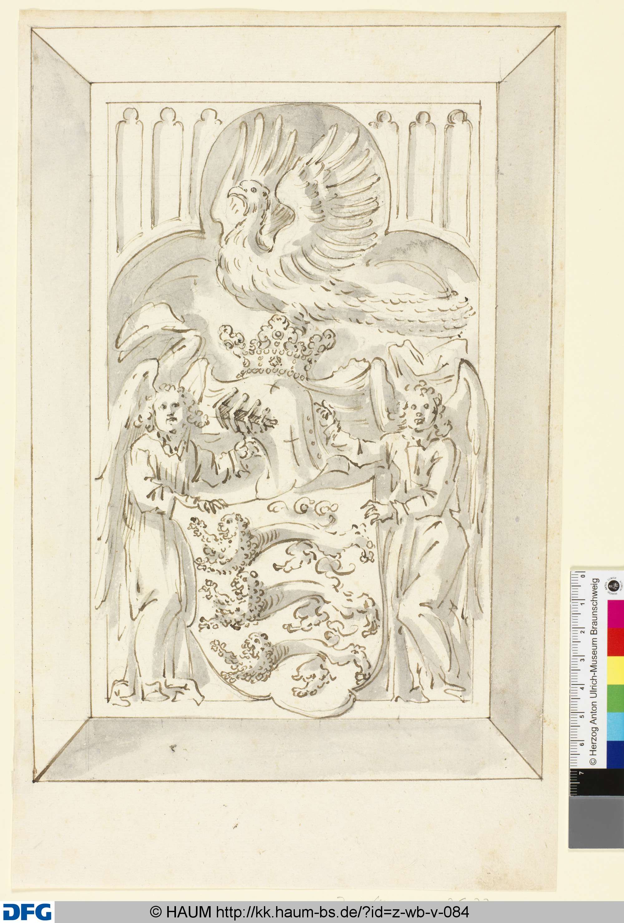 Wappen mit Engeln als Schildhalter, 16th century