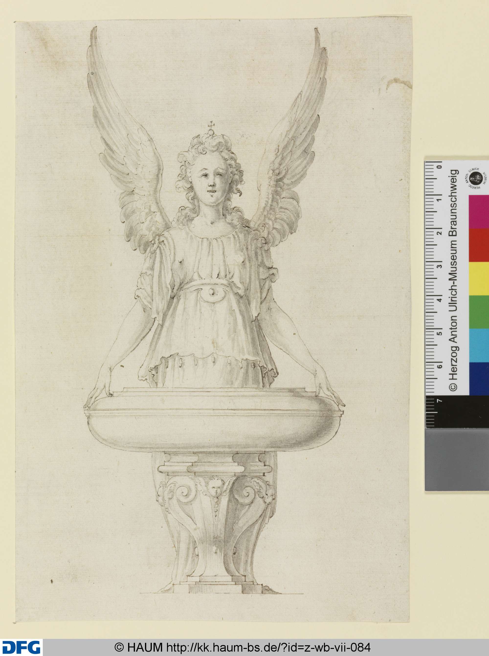 Entwurf für einen Weihbrunnenengel der Münchner Michaelskirche, Friedrich Sustris, 1560–1599