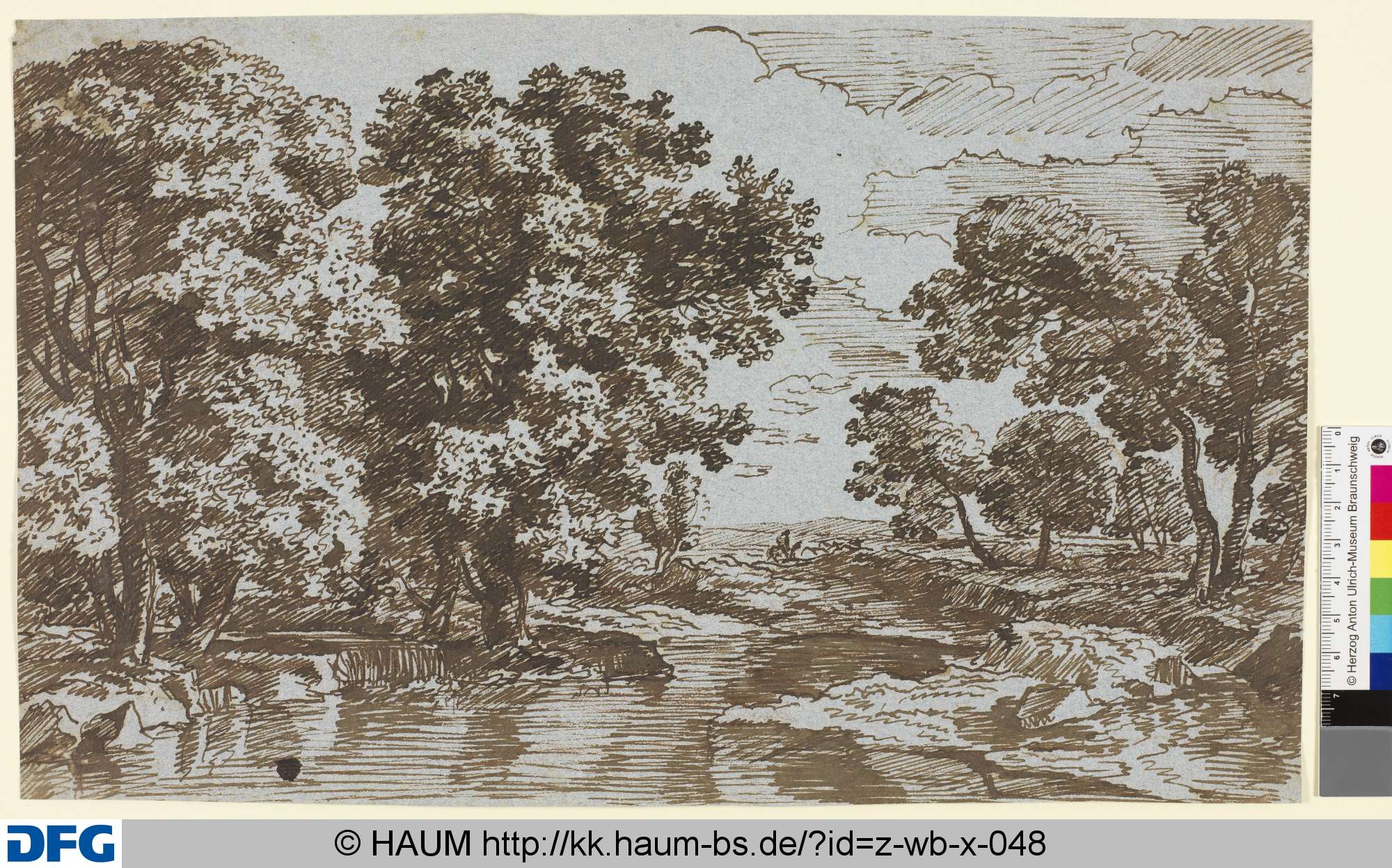Flußlandschaft mit Furt, 19th century