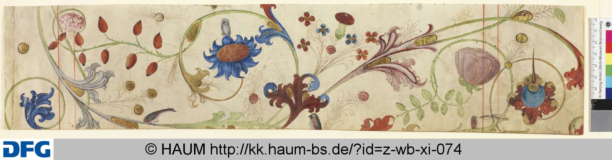 Blumenranke mit Tieren