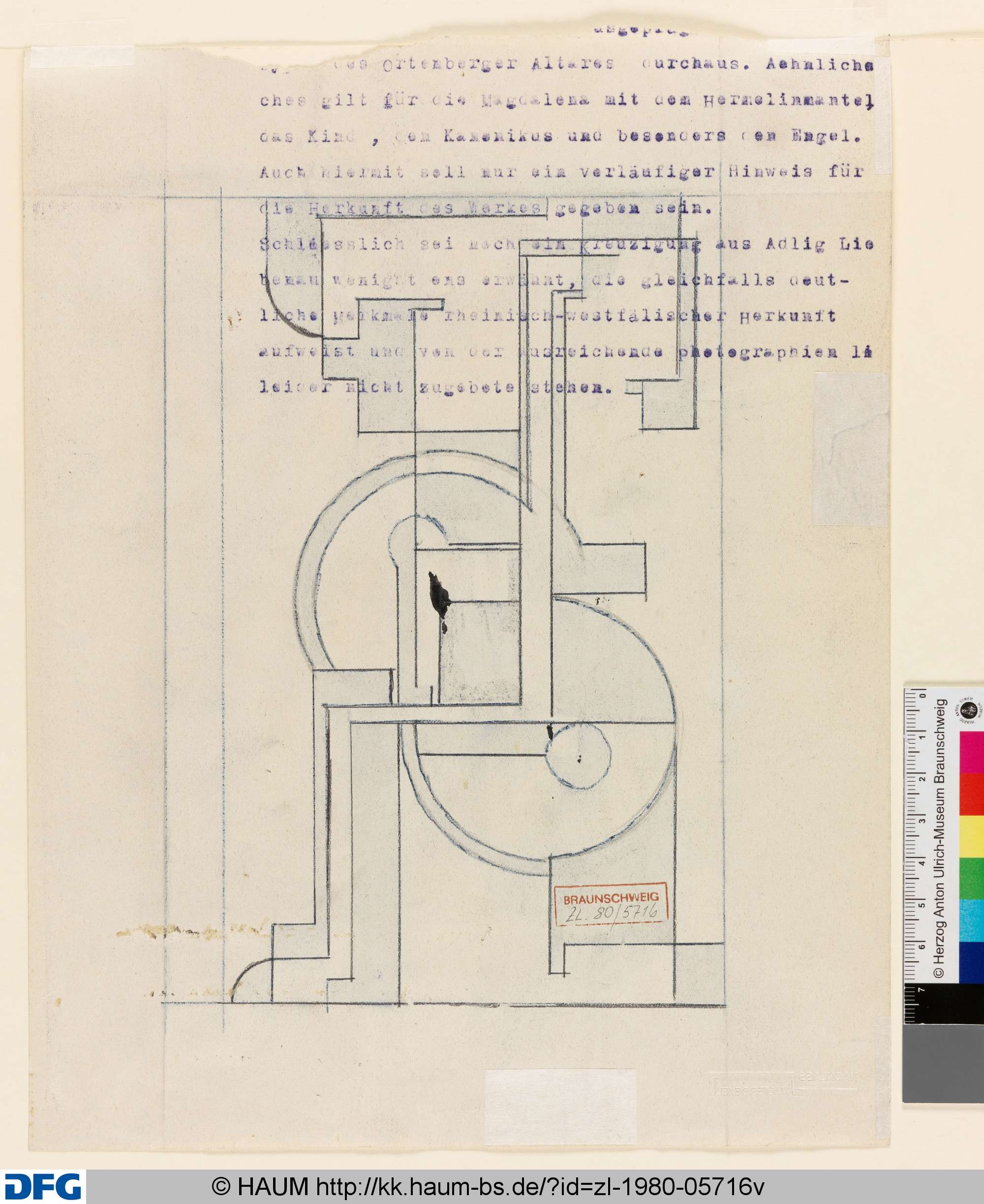 Schreibmaschinentext über den Ortenberger Altar, Walter Dexel, 1922