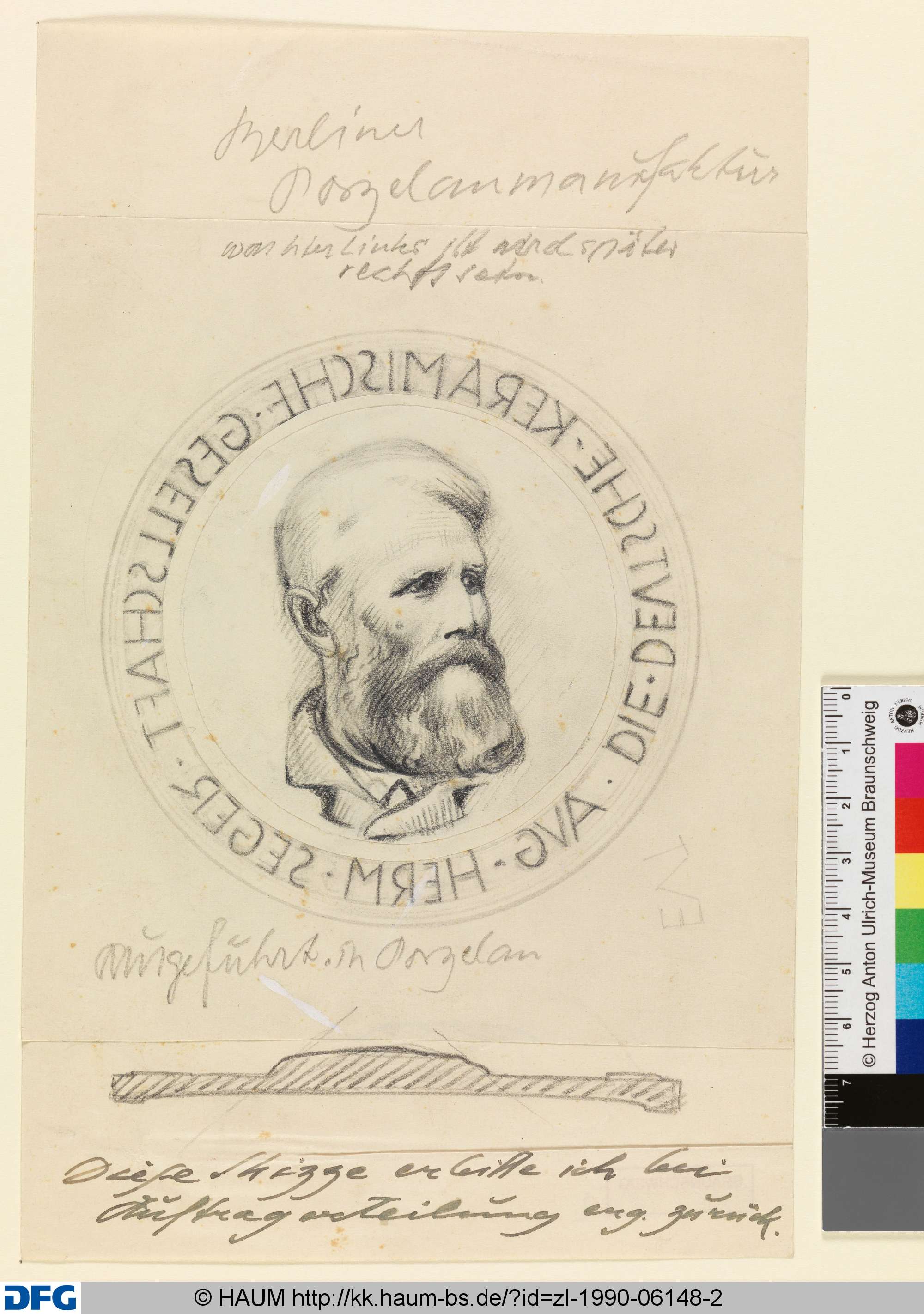 Entwurf einer Seger-Plakette für die Berliner Porzellanmanufaktur, Paul Egon Schiffers, 1637