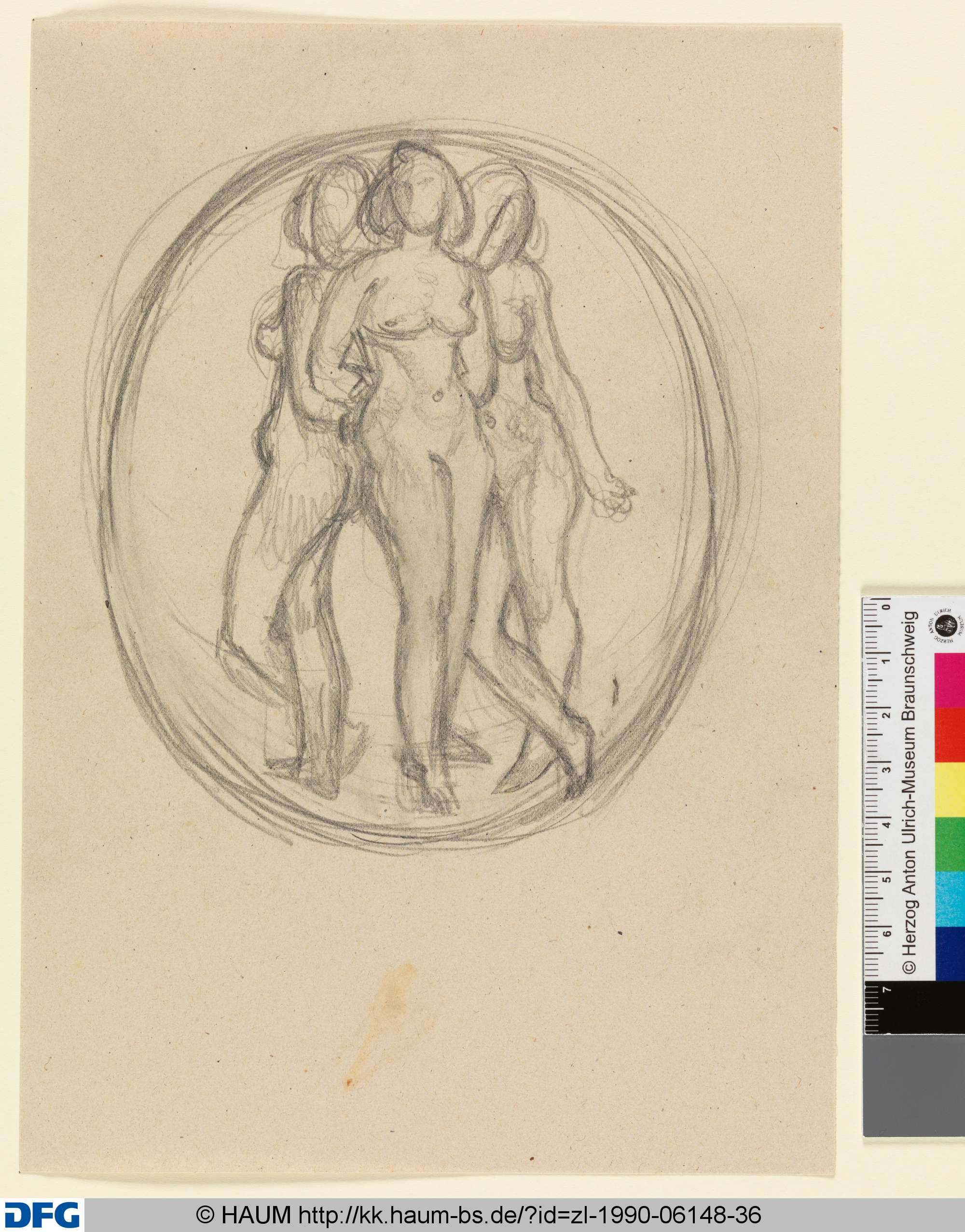 Entwurf für eine Plakette "Die Drei Grazien", Paul Egon Schiffers, 1923–1987