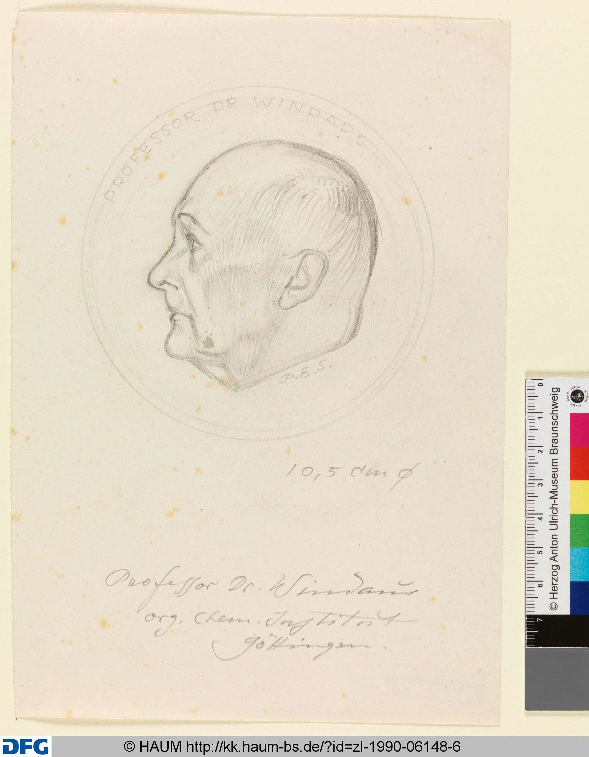 Entwurf für eine Windaus-Plakette, Paul Egon Schiffers, 1951