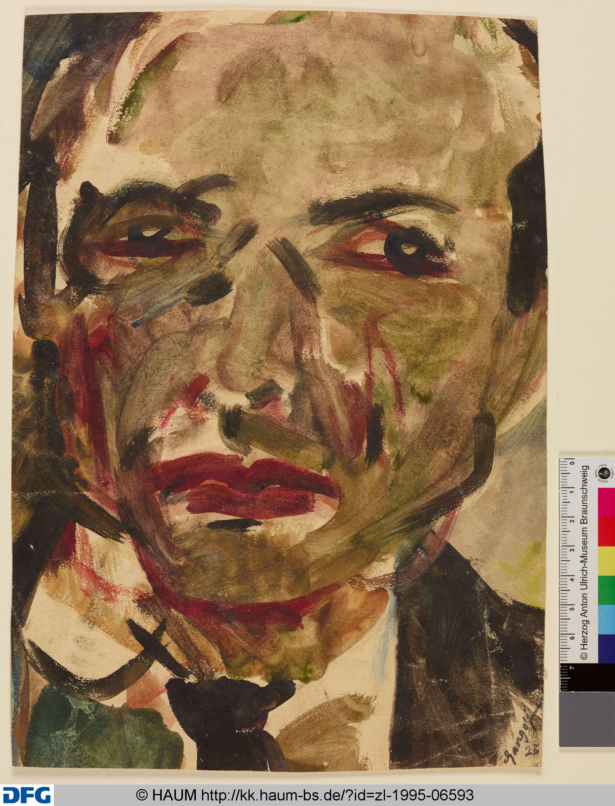Männlicher Kopf, Paul Gangolf, 1923