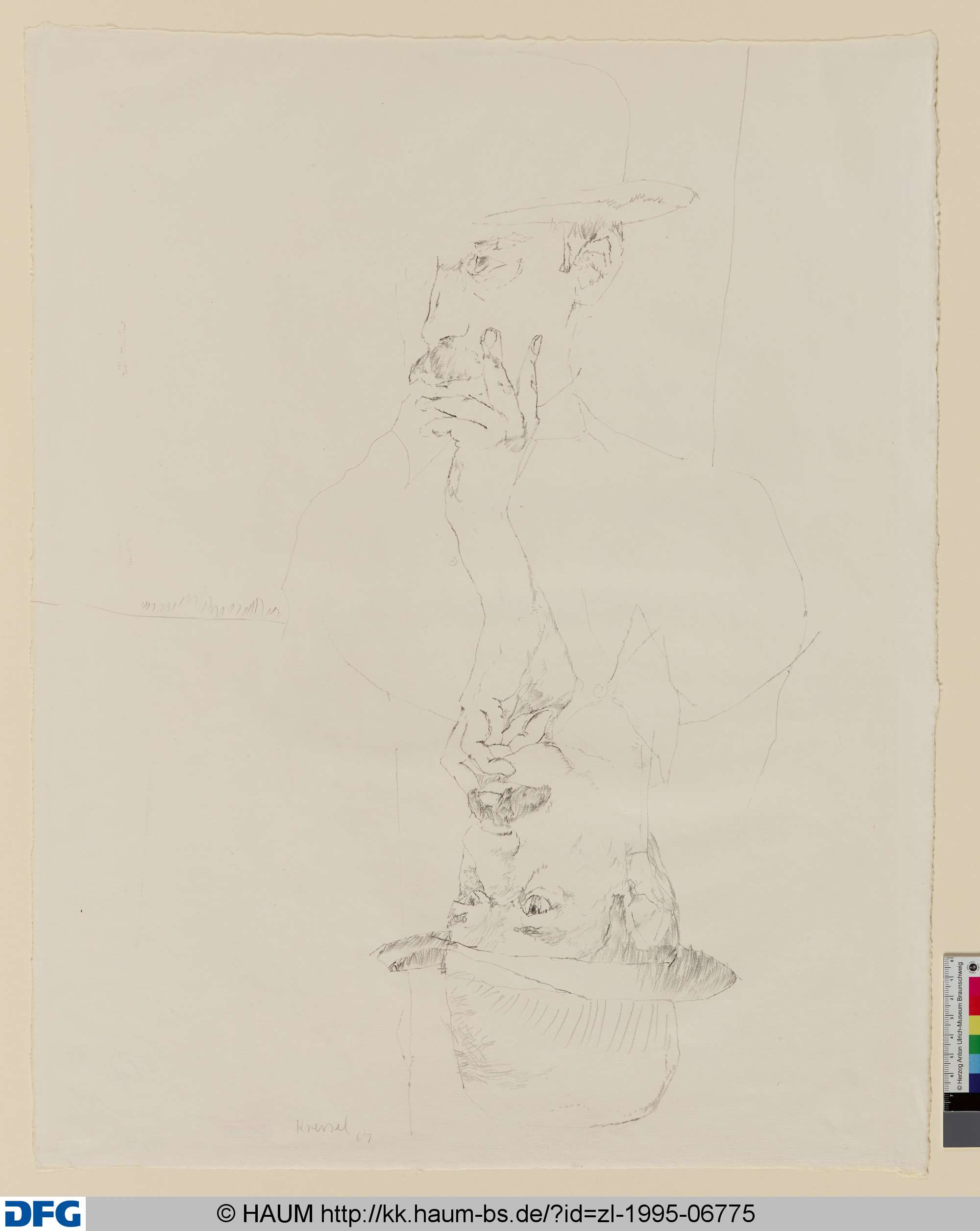 Selbstbildnis, Diether Kressel, 1967