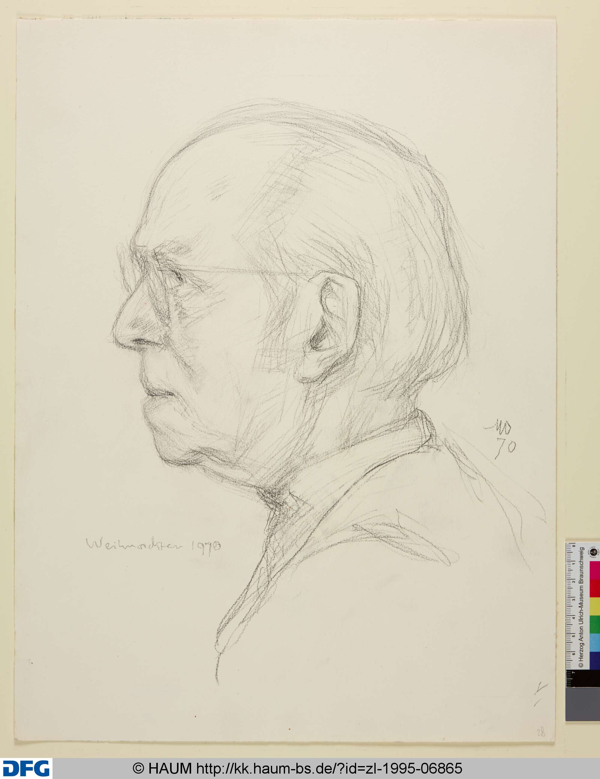 Selbstbildnis, Kurt Mohr, 1970