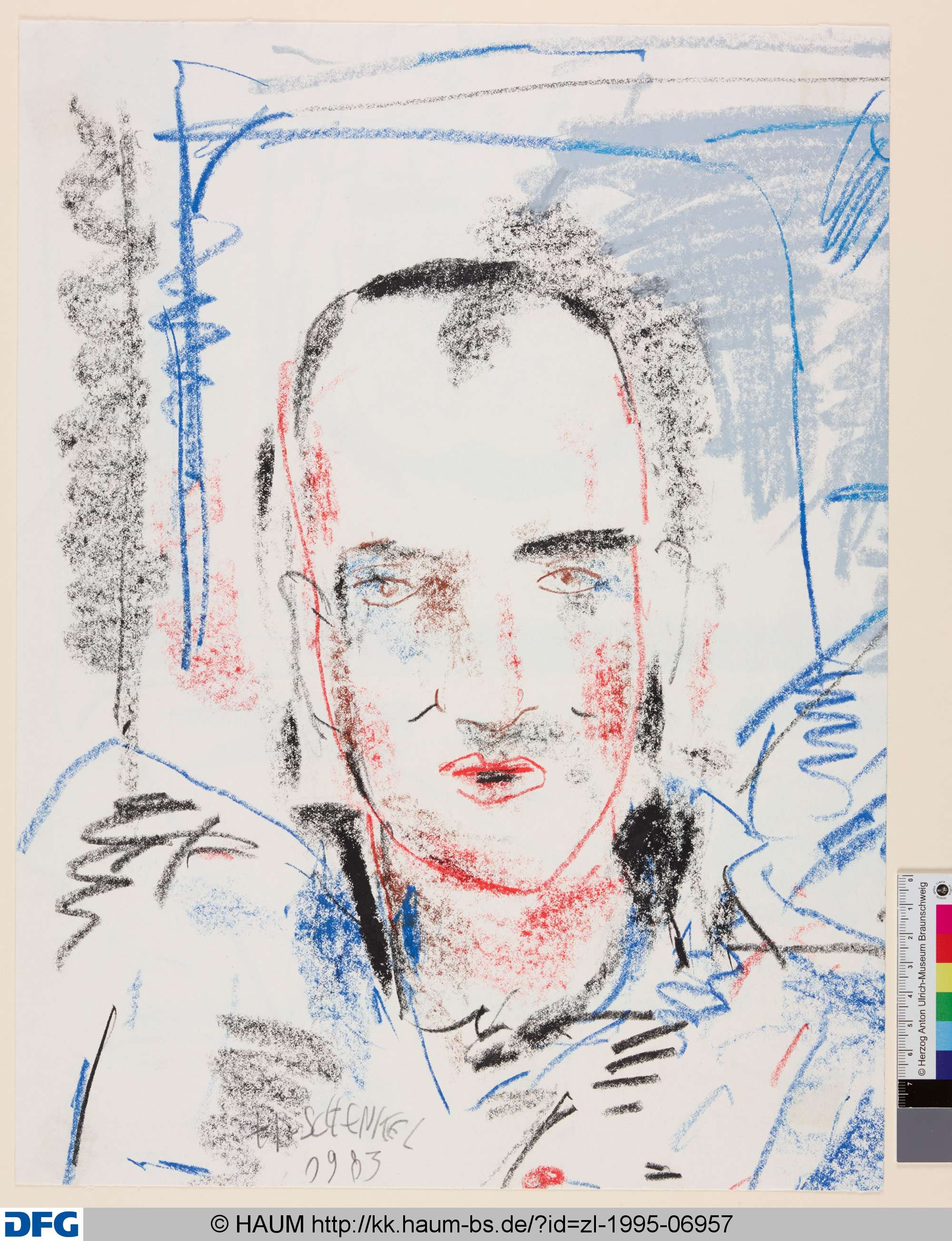 Selbstbildnis, Hermann Schenkel, 1983