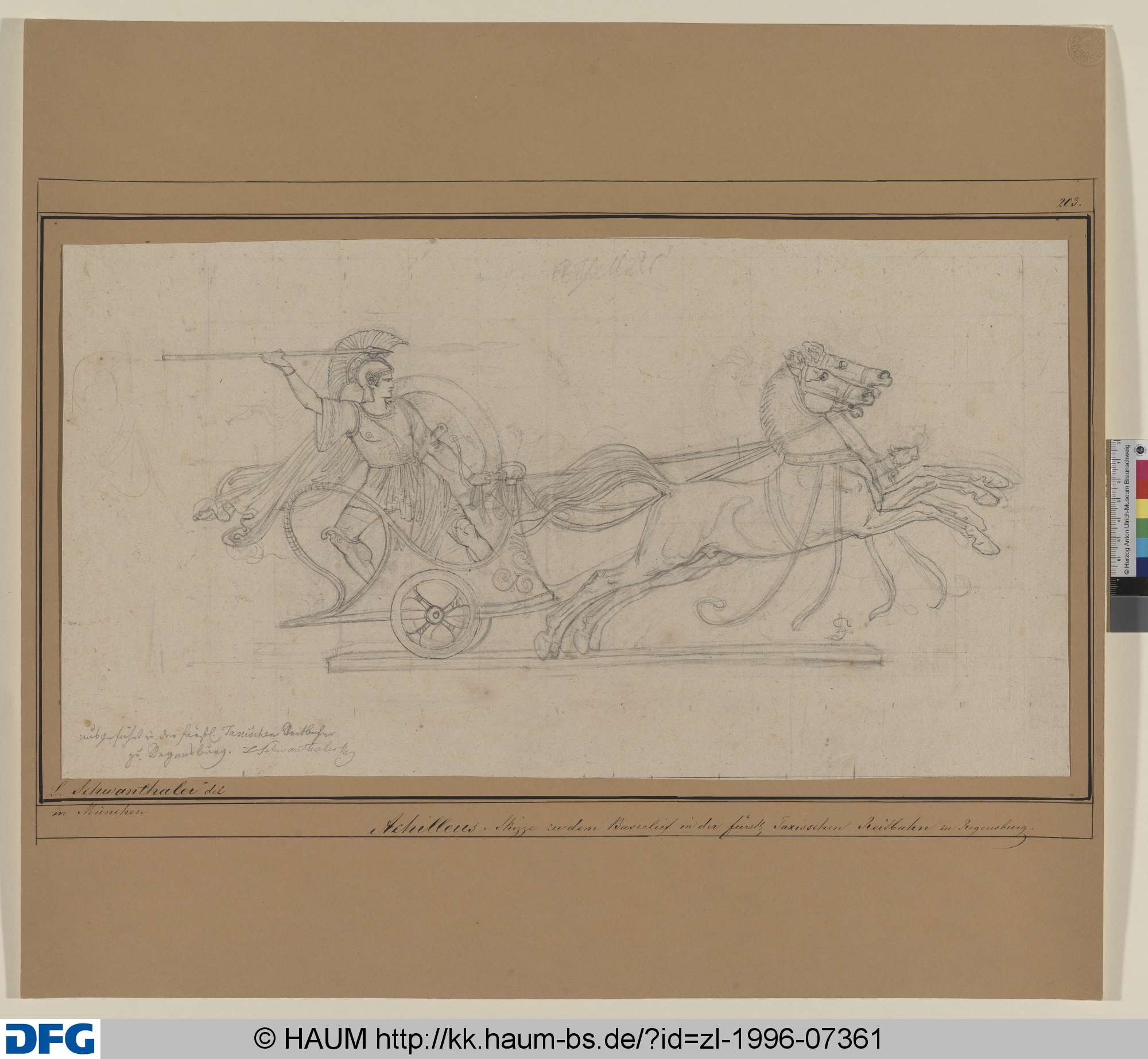Achilleus im Streitwagen, Ludwig Michael Schwanthaler, 1829–1831