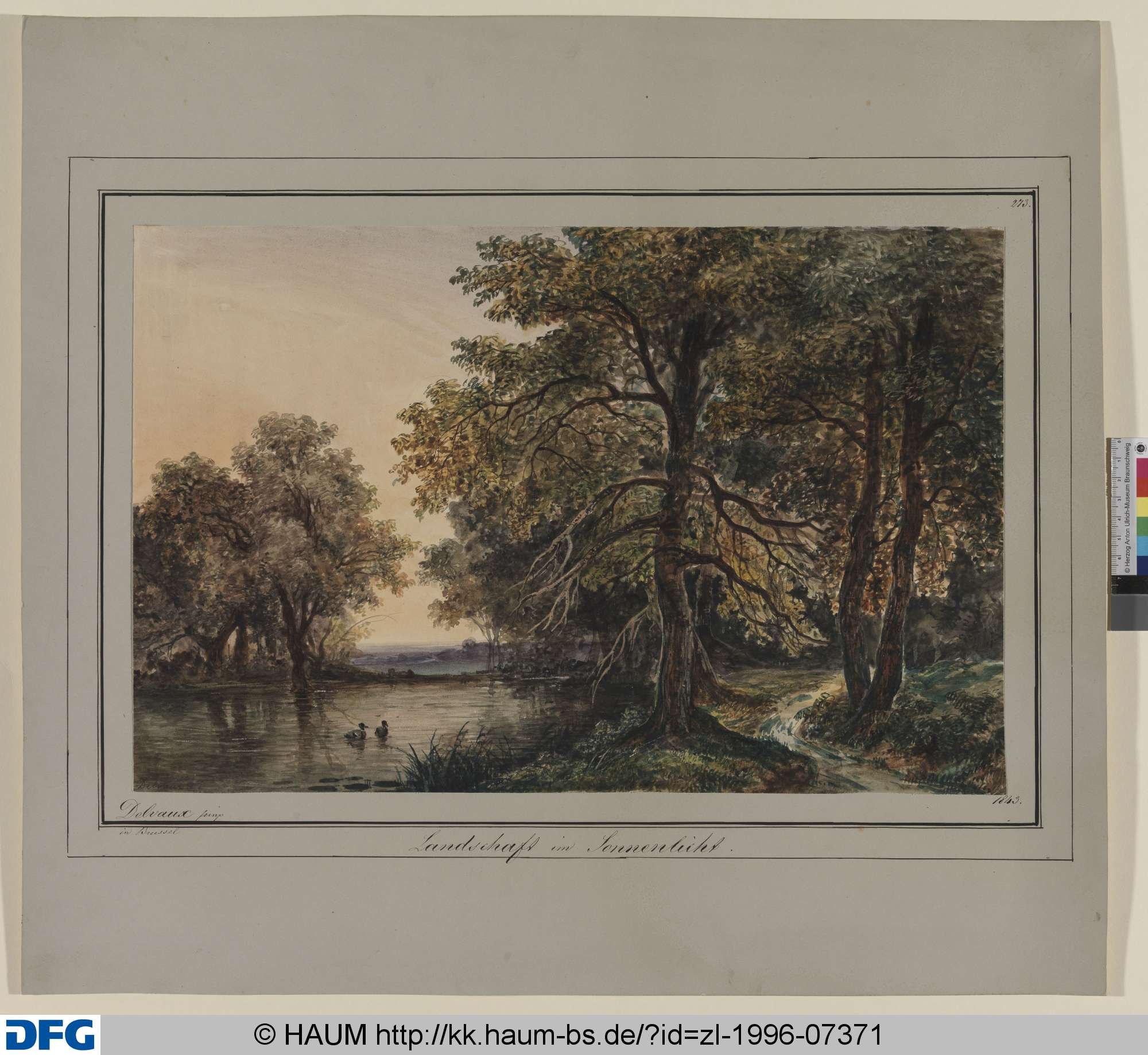 Landschaft im Sonnenlicht, Edouard Delvaux, 1842–1843