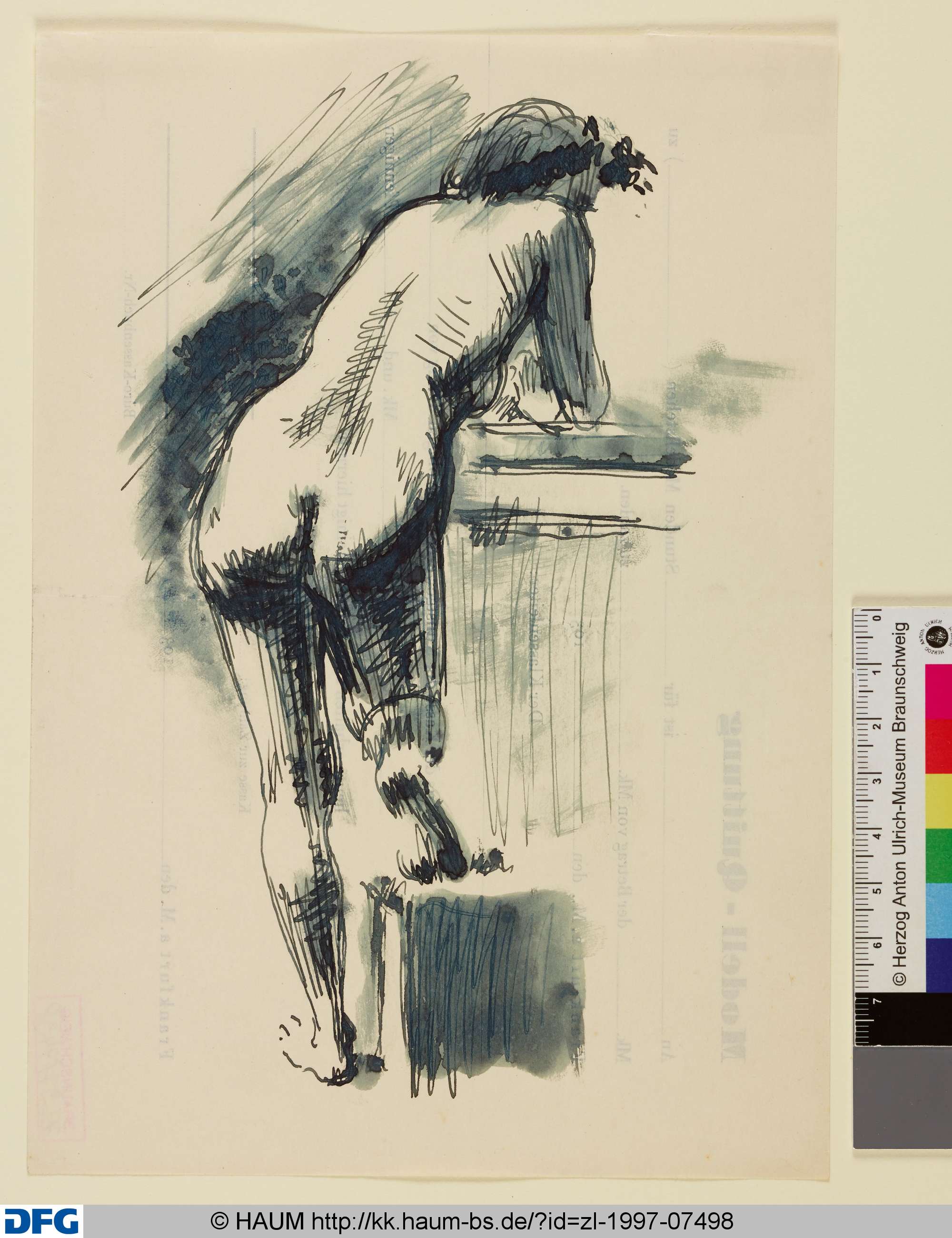 Weiblicher Rückenakt, aufgelehnt, Paul Egon Schiffers, 1930–1940