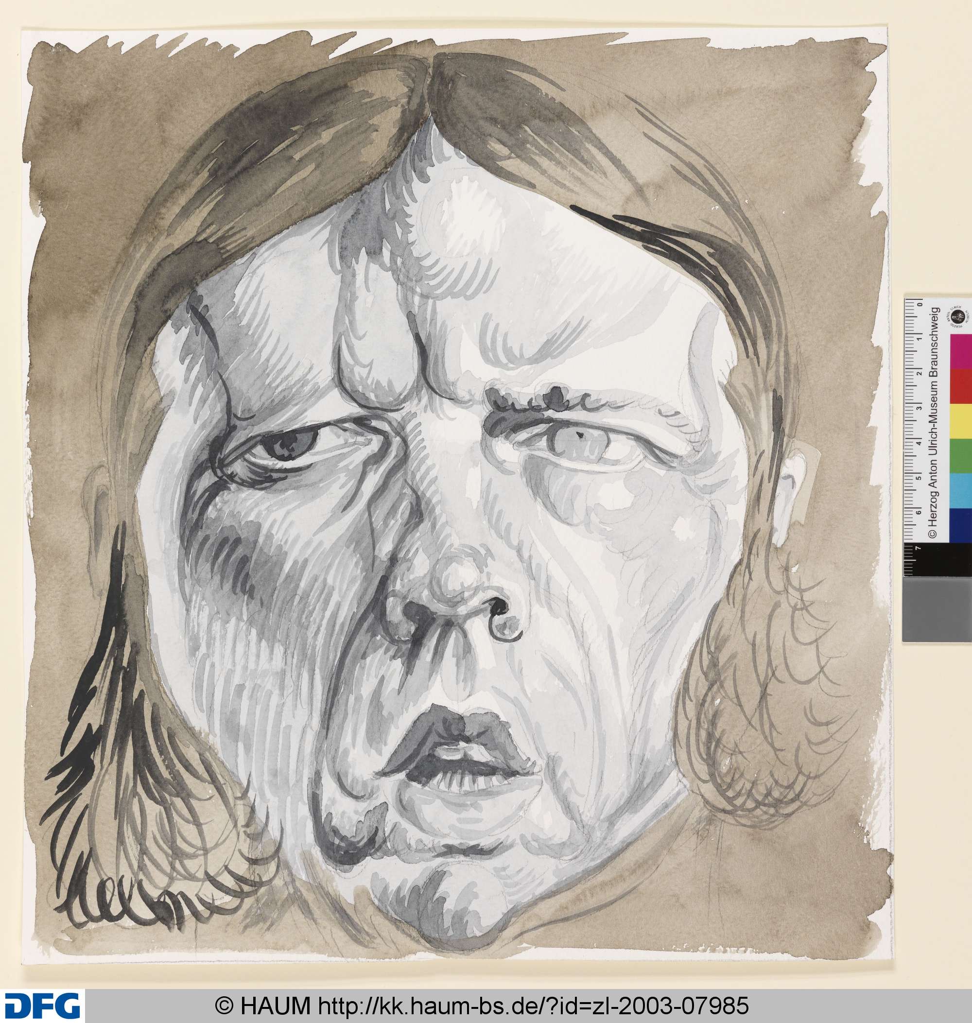 Selbstportrait, Zeichnung #77, Philip Akkerman, 1999