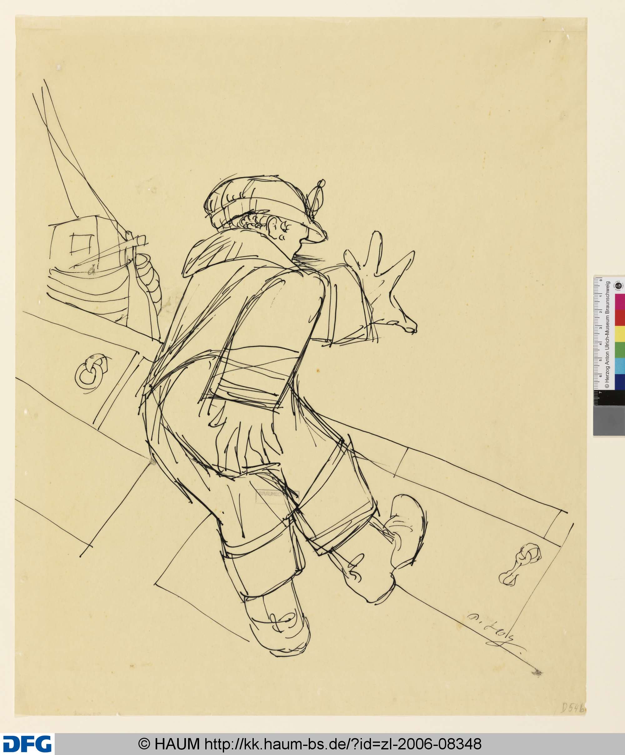 Betrunkener Matrose am Kai, Paul Holz, 1926