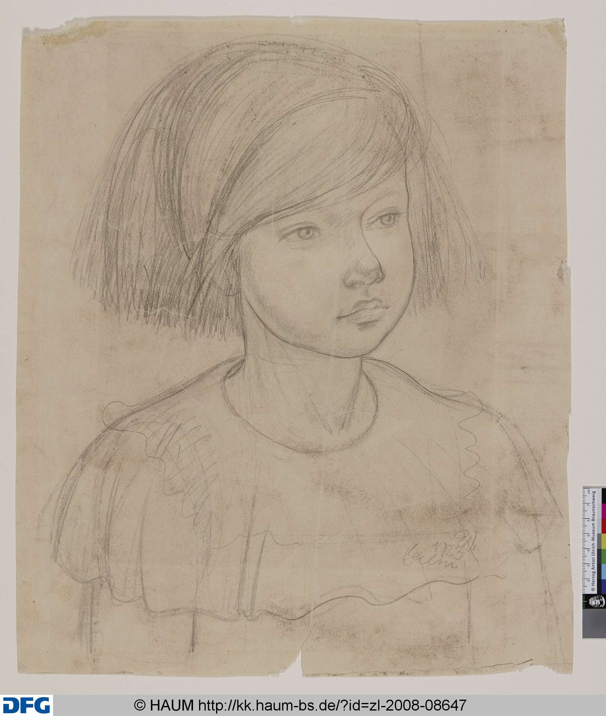 Kinderkopf, gegen rechts, Elisabeth Voigt, 1923