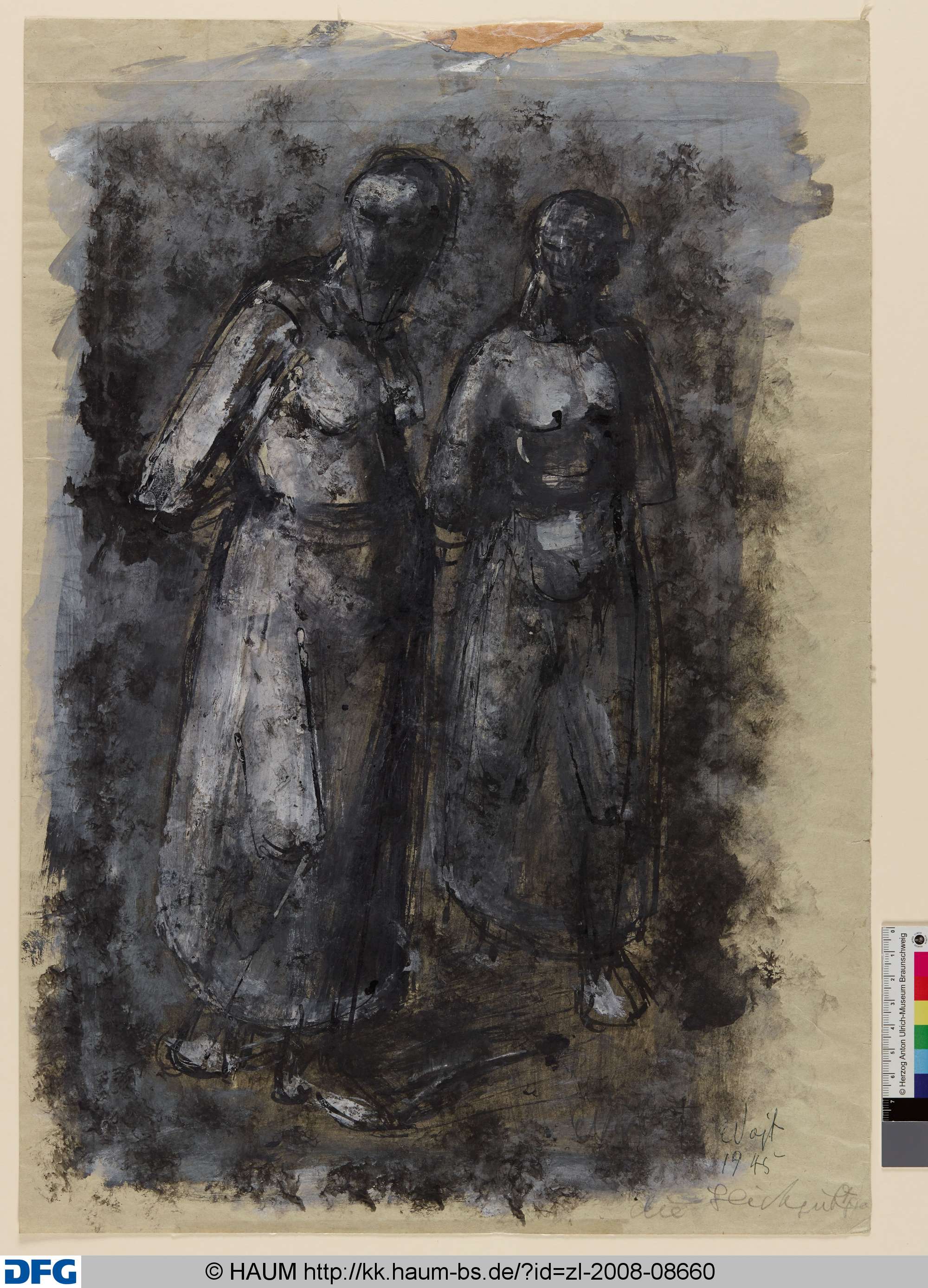 Zwei nach rechts gehende Frauen, Elisabeth Voigt, 1945