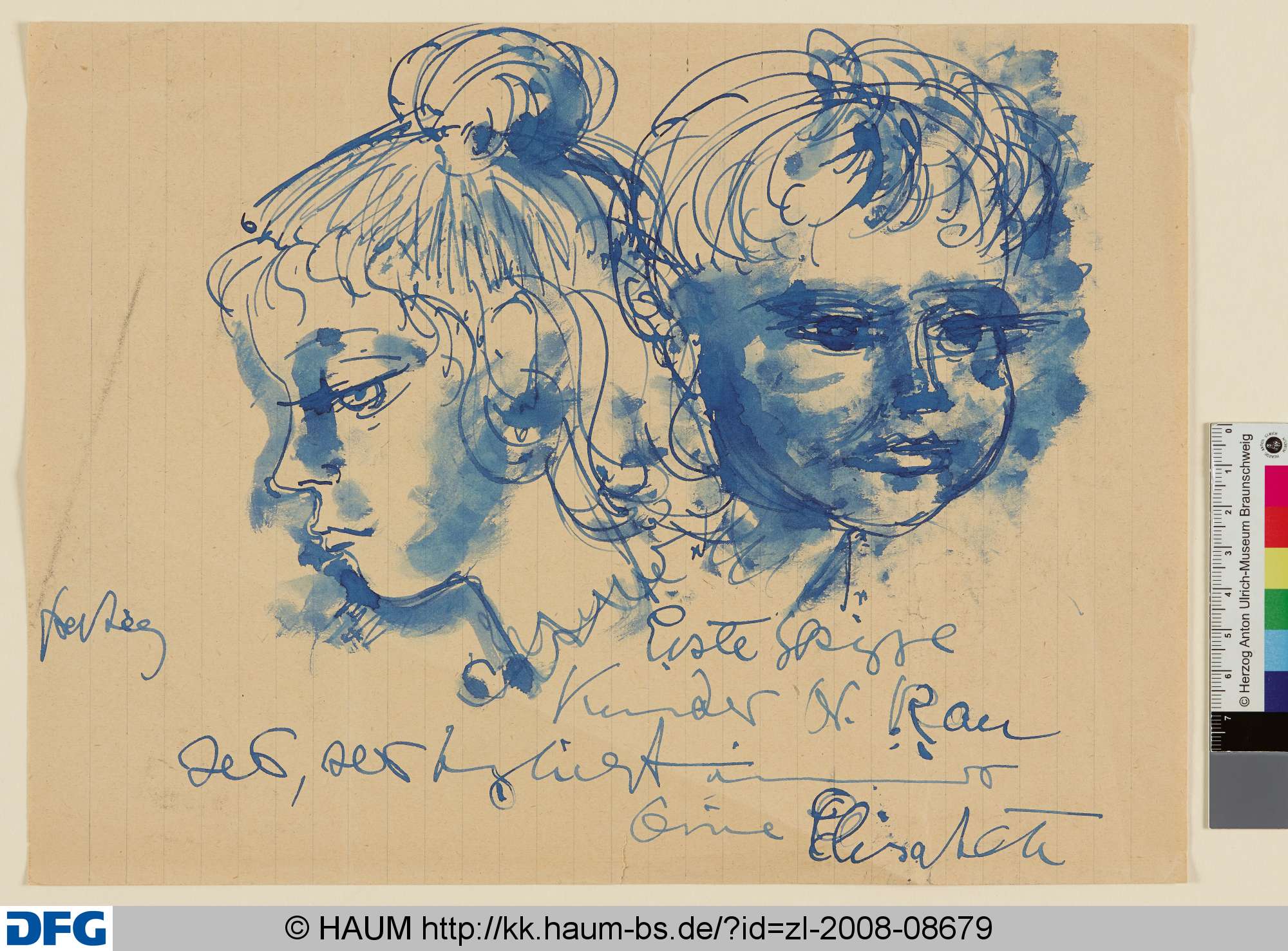 Zwei Kinderköpfe (Die Schwestern), Elisabeth Voigt, 1913–1977