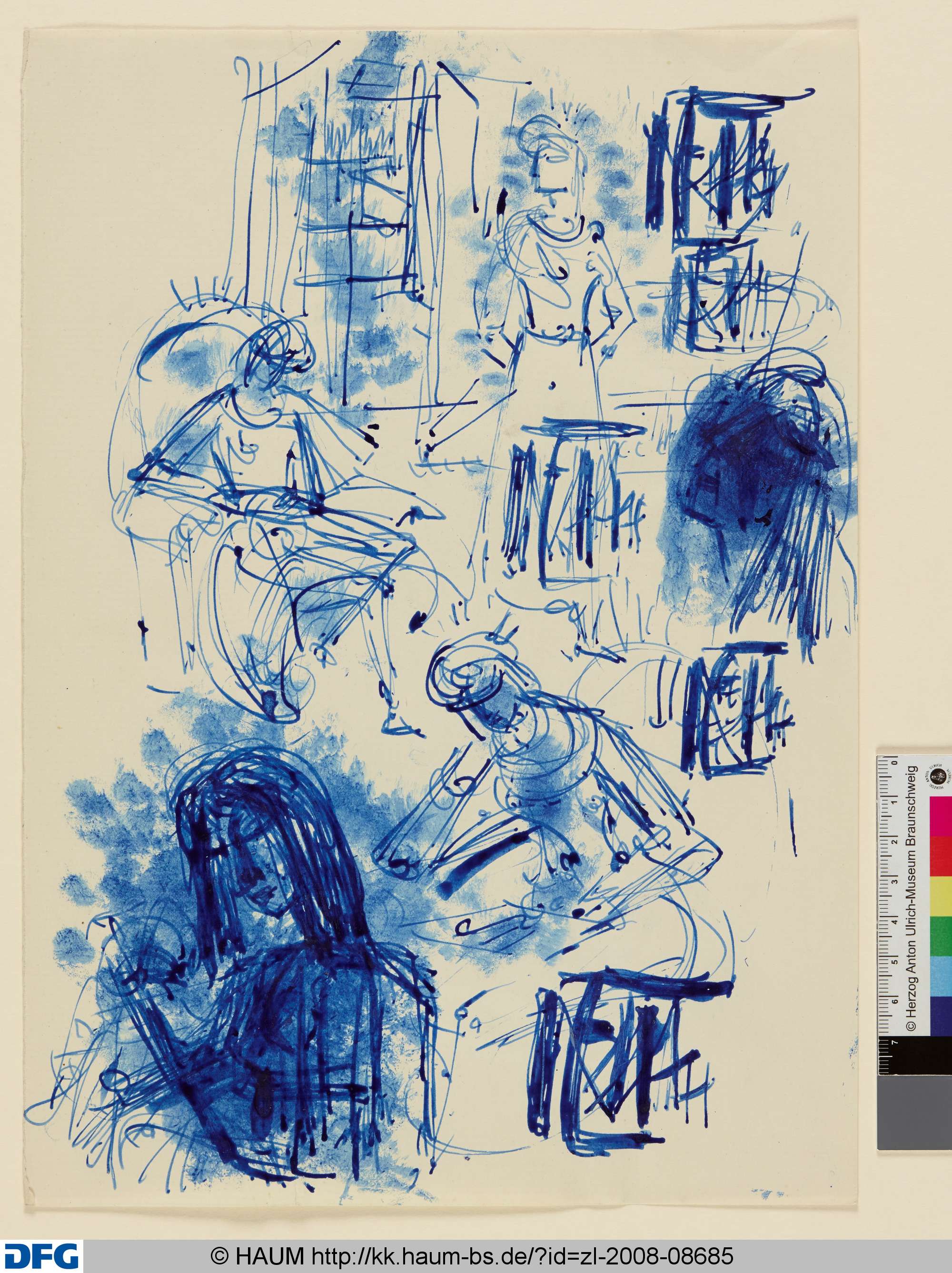 Skizzenblatt mit vier Figuren, Elisabeth Voigt, 1913–1977