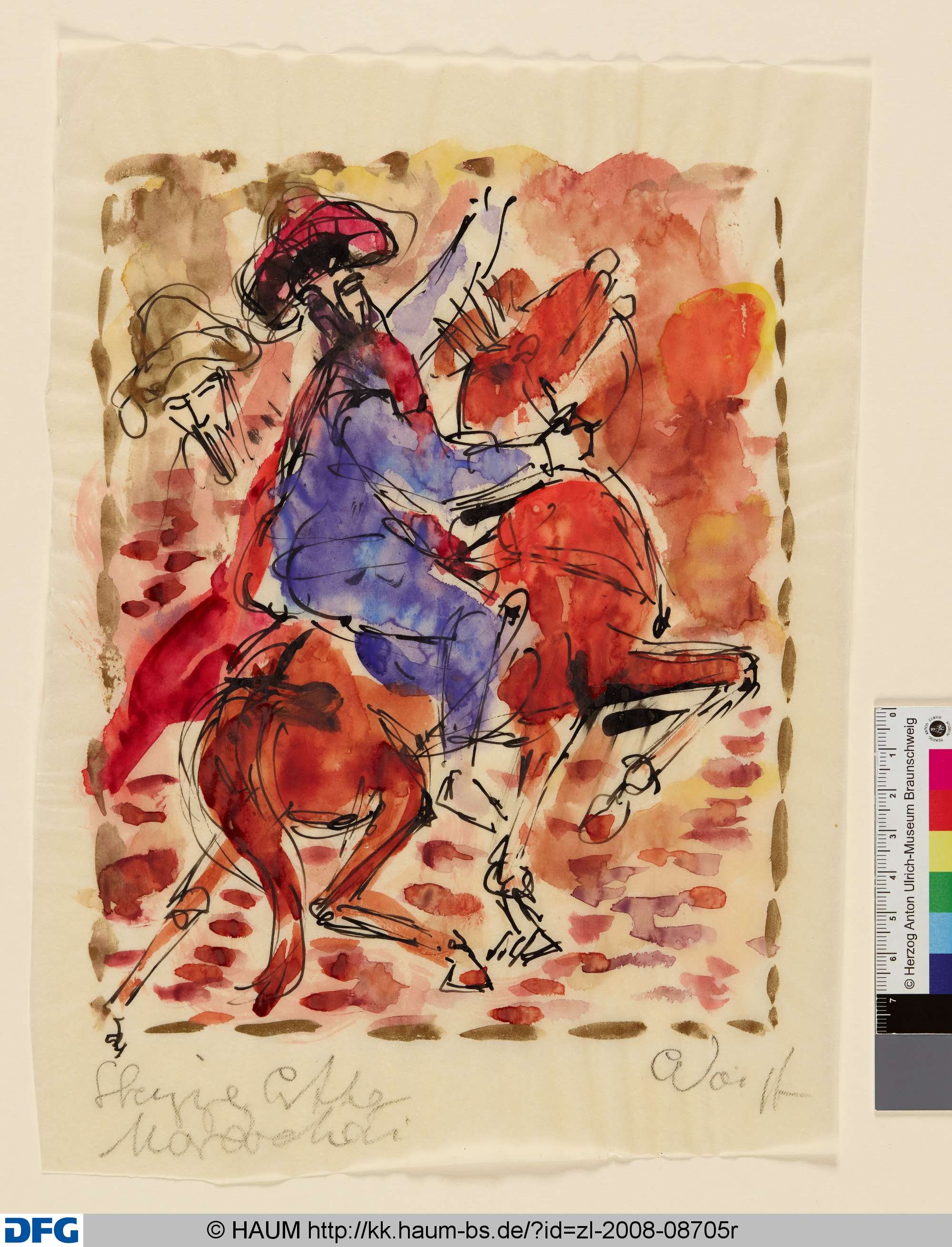 Entwurf zu Esther, Reiter auf Pferd, Elisabeth Voigt, 1962–1967