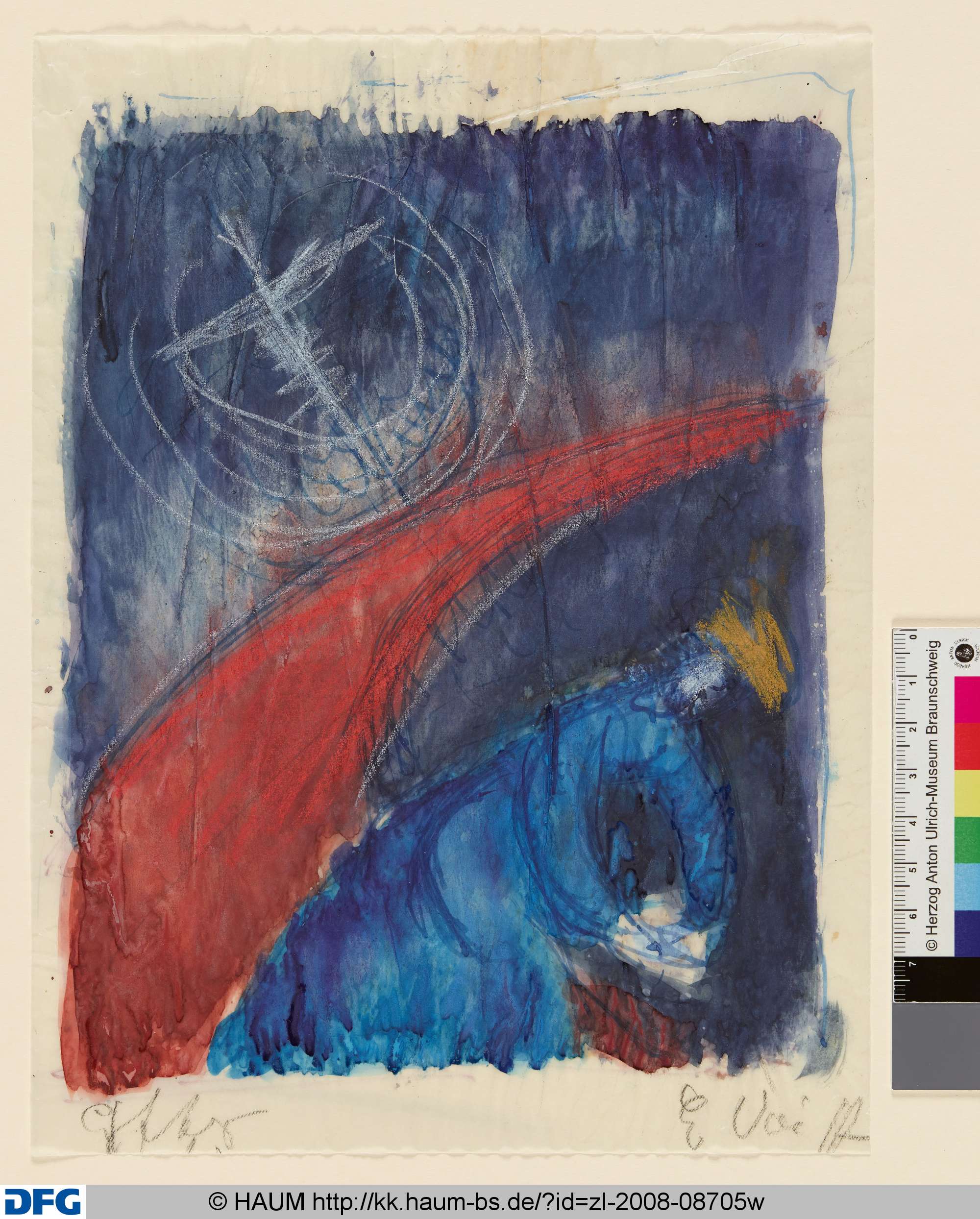 Entwurf zu Buch Esther, hockende Person am Weg, Elisabeth Voigt, 1962–1967
