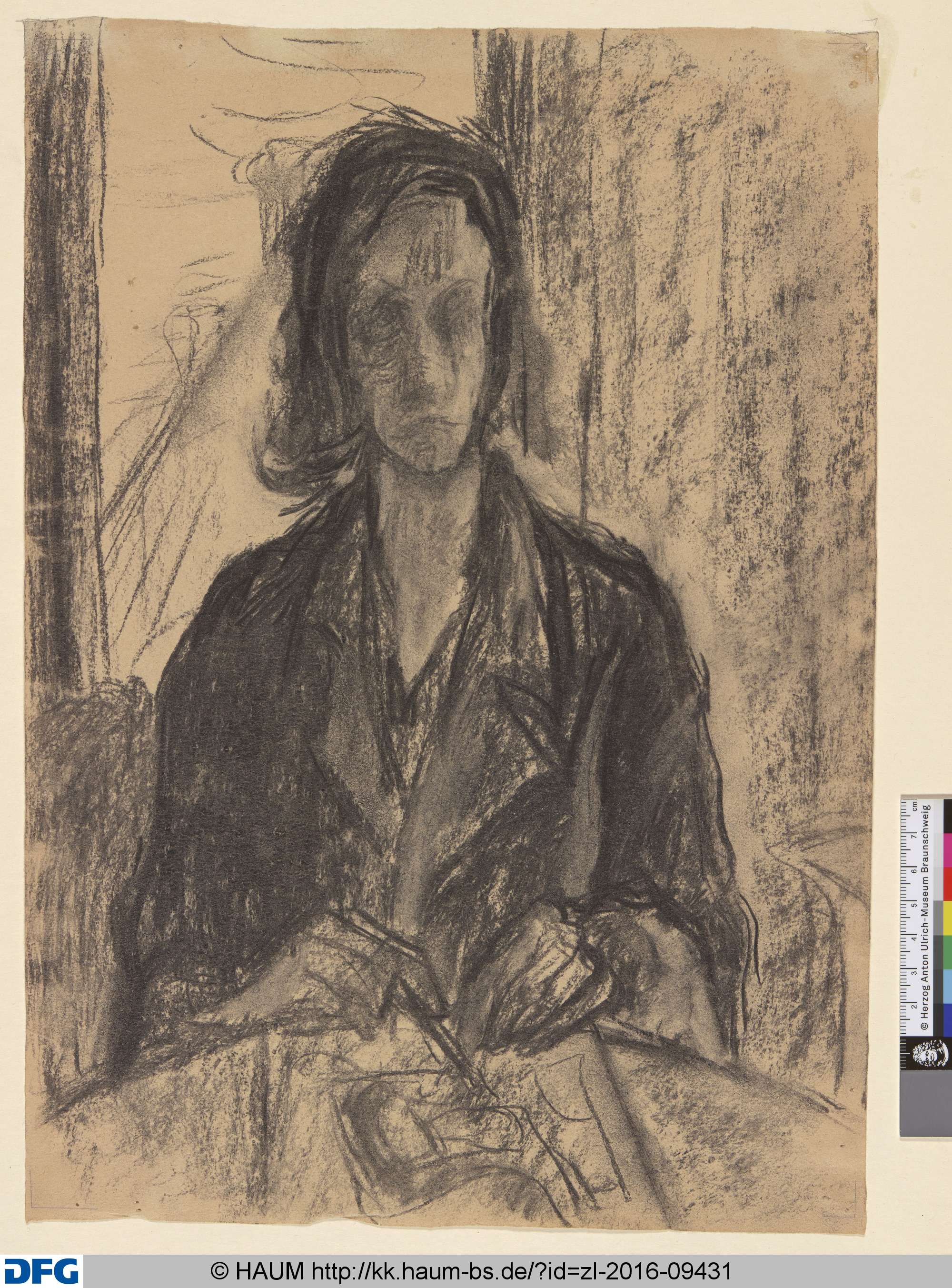 Self-Portrait with Drawing [Selbstporträt mit Zeichnung], Илка Гедё, 1947