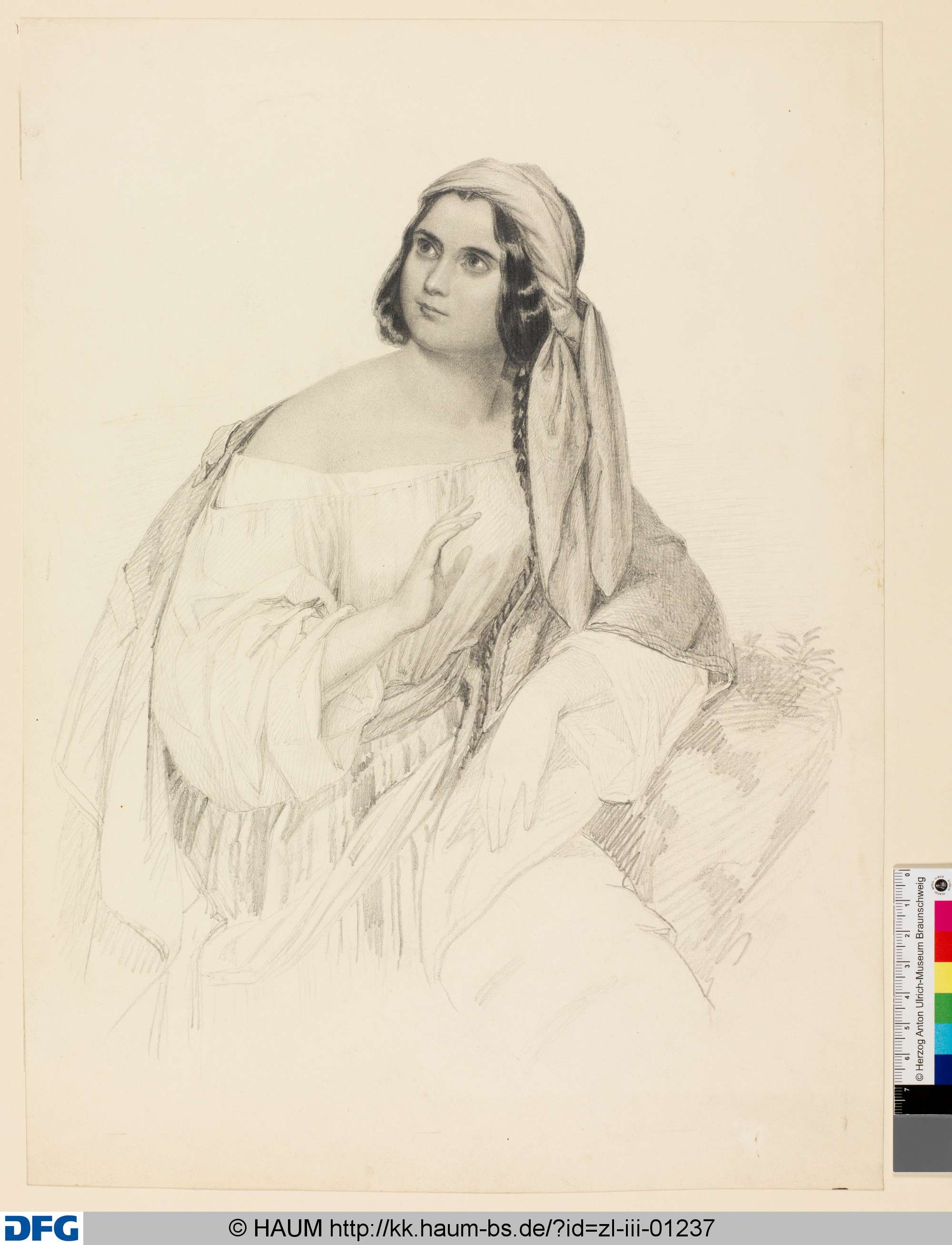 Bildnis einer Italienierin mit Turban, Friedrich Knolle, 1827–1877
