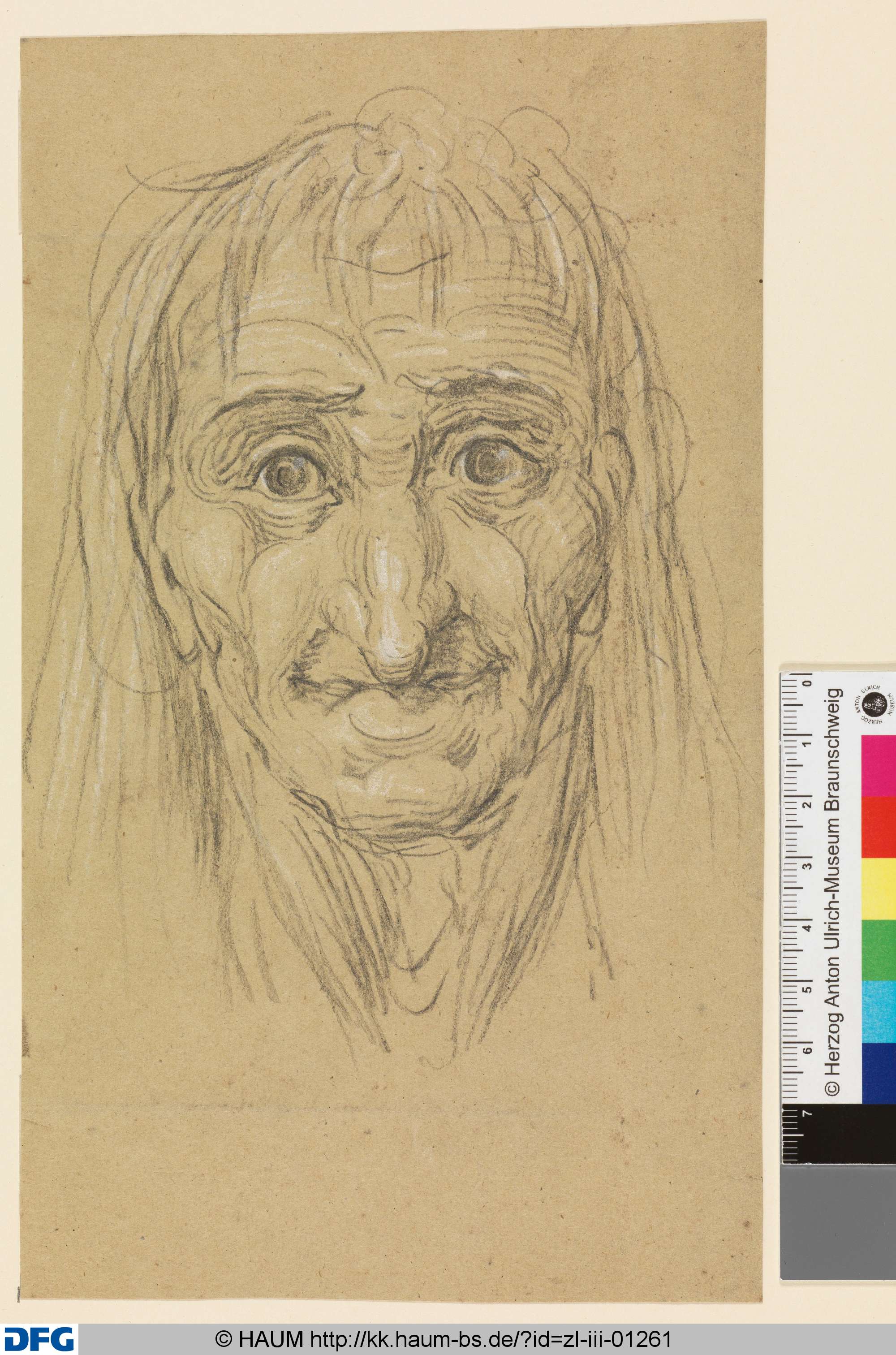 Porträt einer alten Frau, en face, Friedrich Knolle, 1827–1877