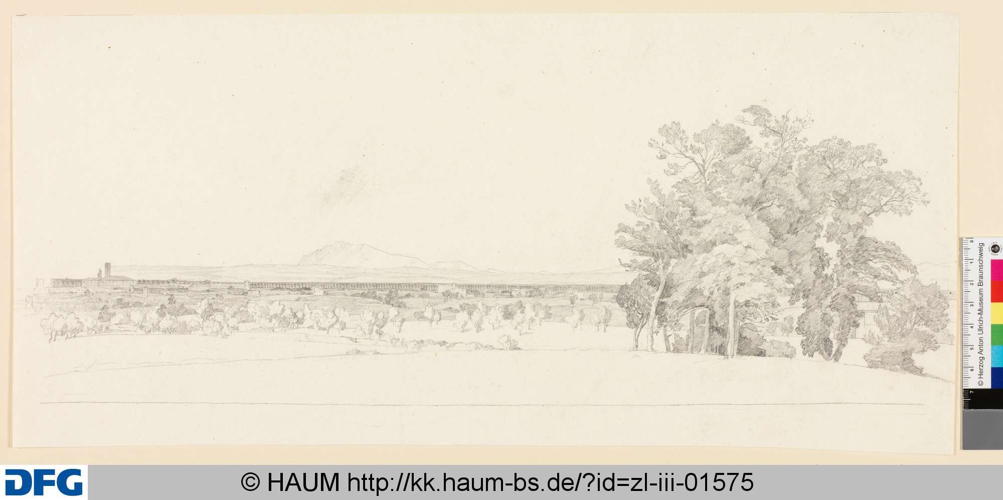 Bei Rom. Blick auf die Wasserleitung, Heinrich Brandes, 1830–1832