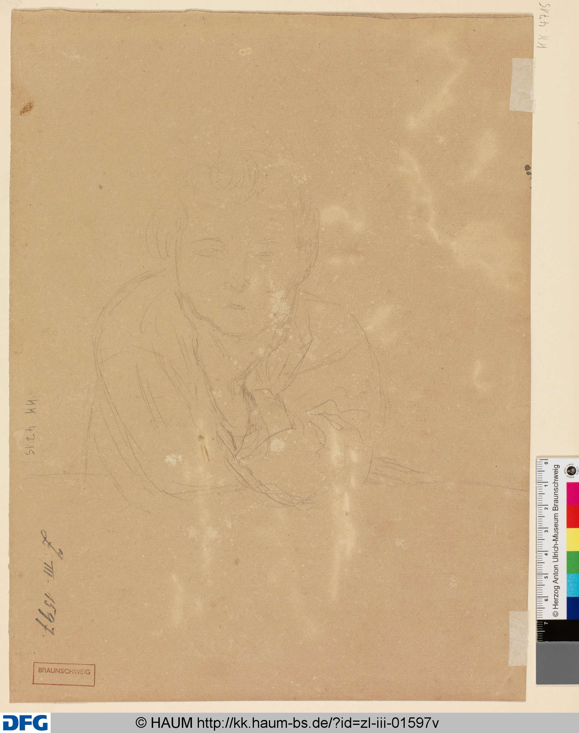 Skizziertes Portrait, Heinrich Brandes