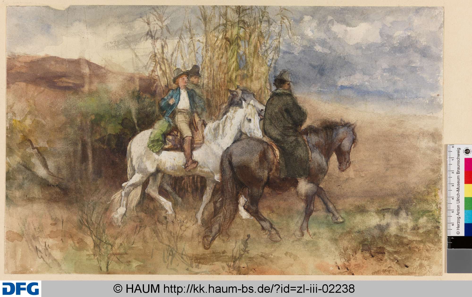 Aquarell zu Campagnaritt, Benozzo Gozzoli, 1861–1873