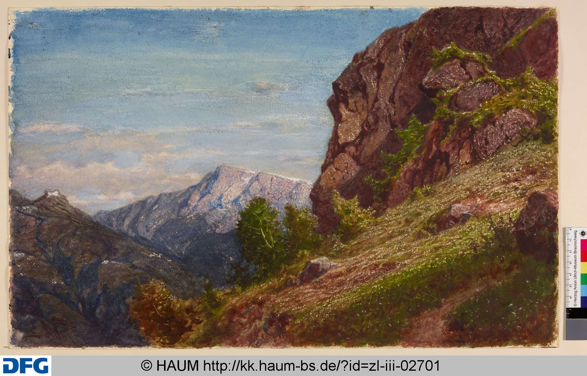 Gebirgslandschaft, Adolf Nickol, 1883